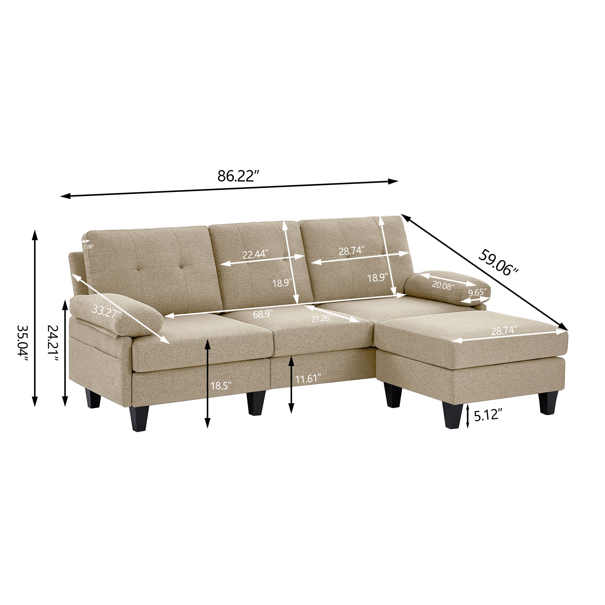 Jarenie YMX08BE Sofas-Loveseats - View #4