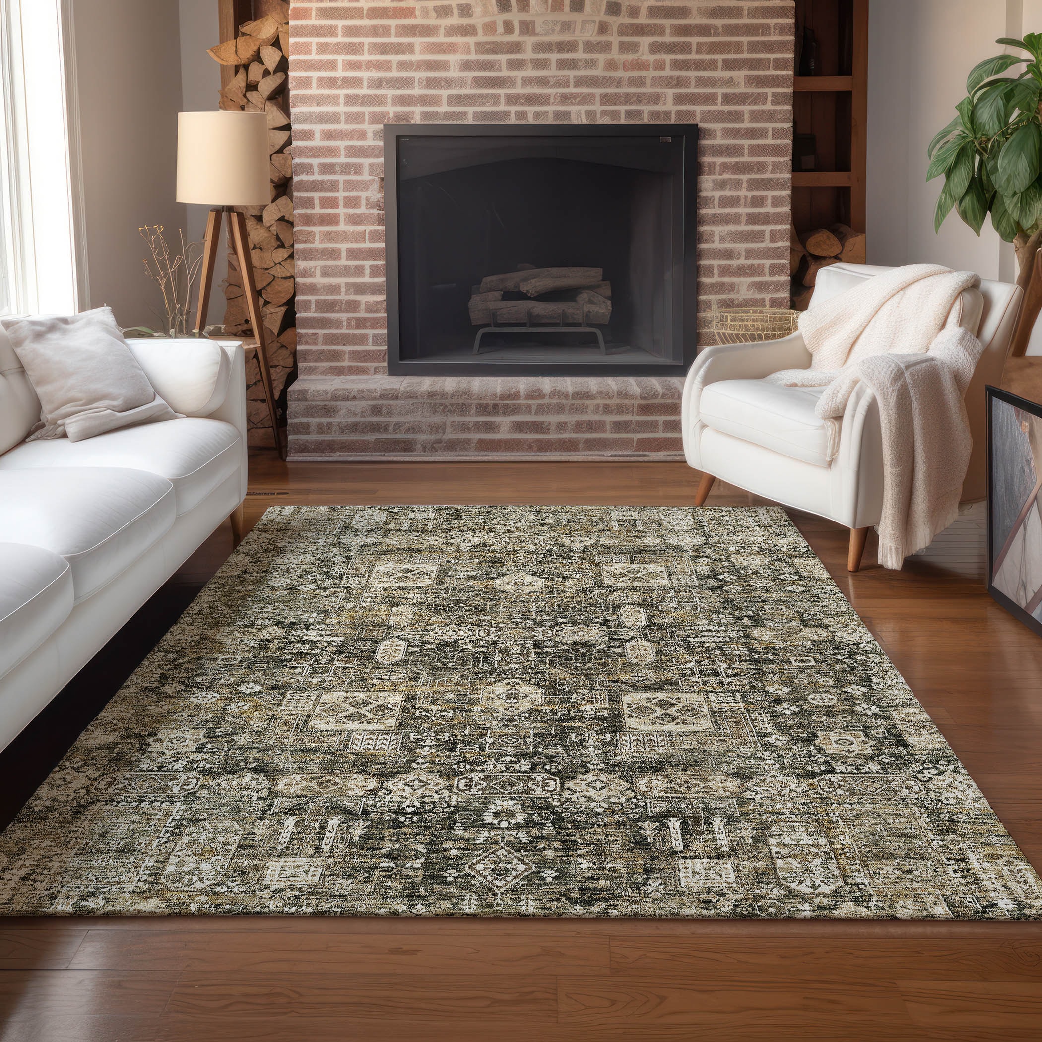 Addison Rugs ACN637CF30X46 Chantille ACN637CF 2 x 3 (ft) Polyester Coffee Rectangular Indoor/Outdoor Geometric Machine washable Area rug