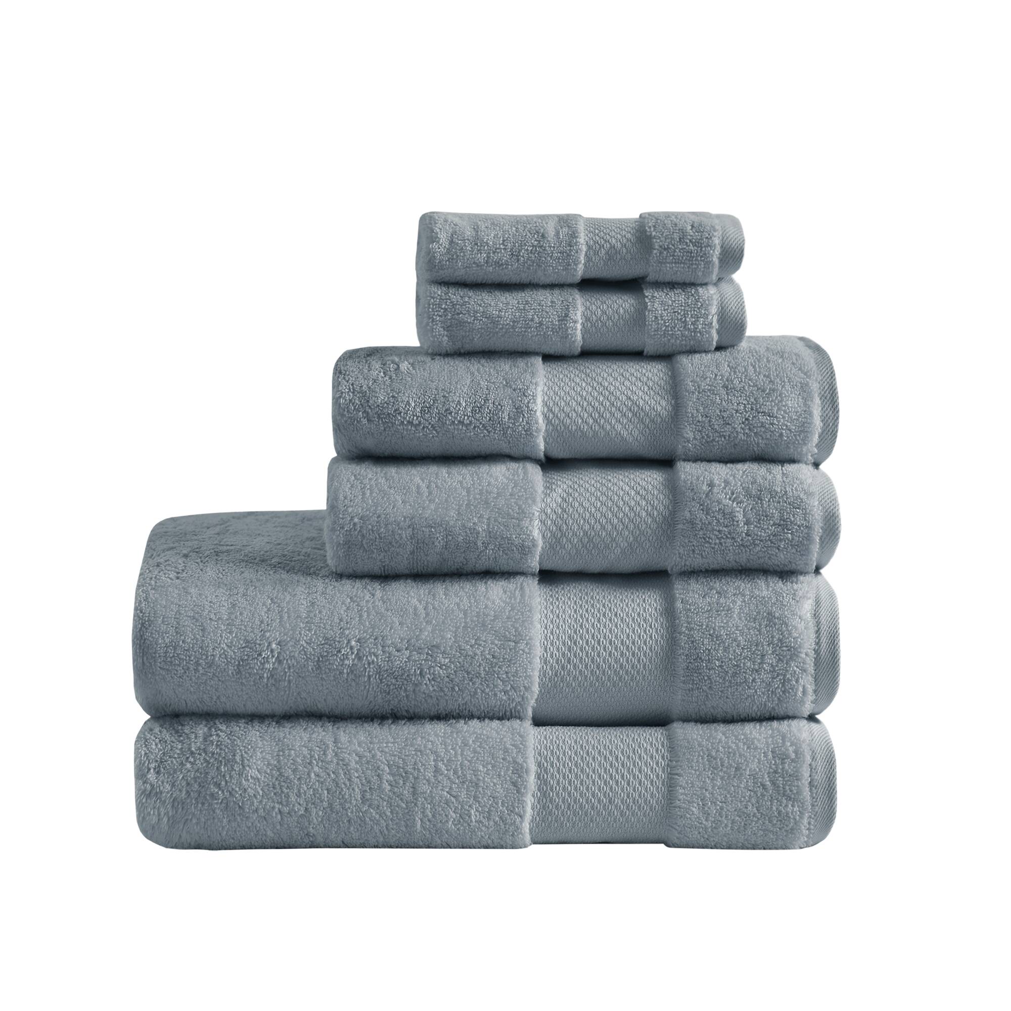 Blue Turkish Cotton 6 Piece Luxury Bath Towel Set