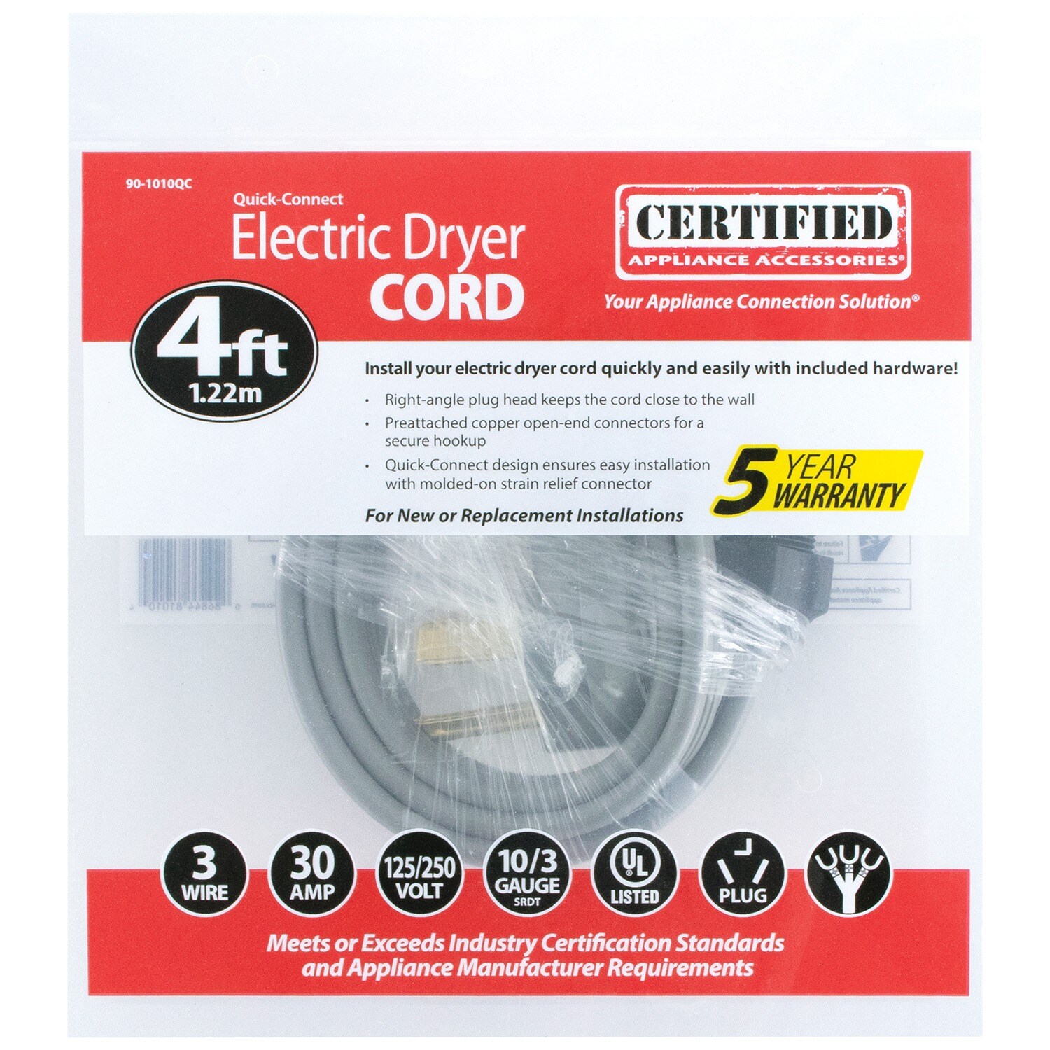 Certified Appliance Accessories 90-1010QC Appliance-Power-Cords - View #6
