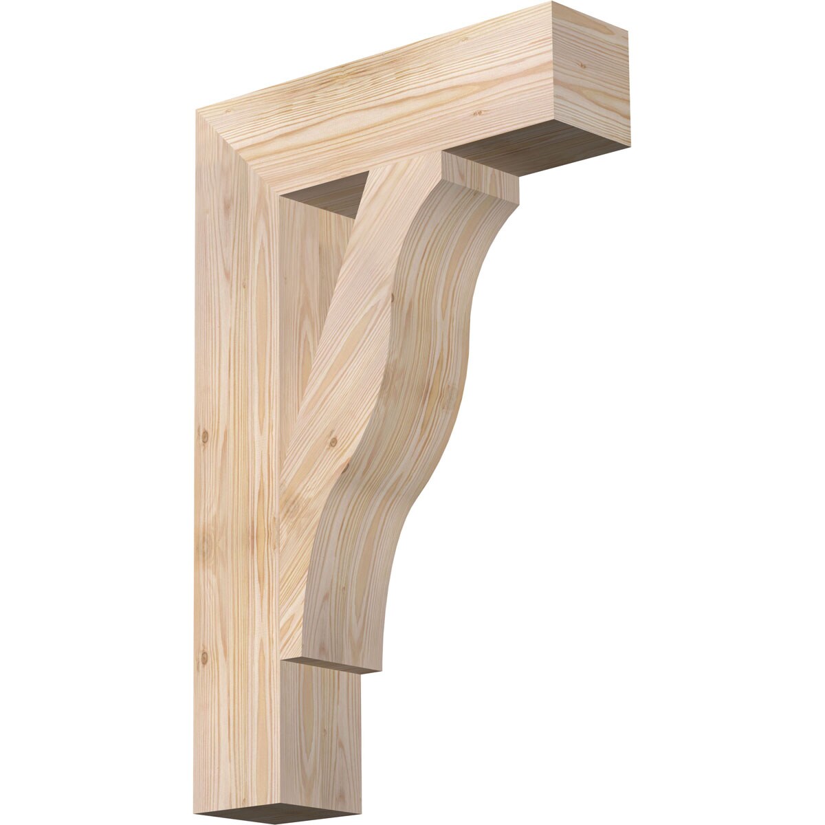 Ekena Millwork BKT06X22X34FST05SDF Funston Block Smooth 5-1/2-in x 22-in x 34-in Douglas fir Brown Wood Standard bracket
