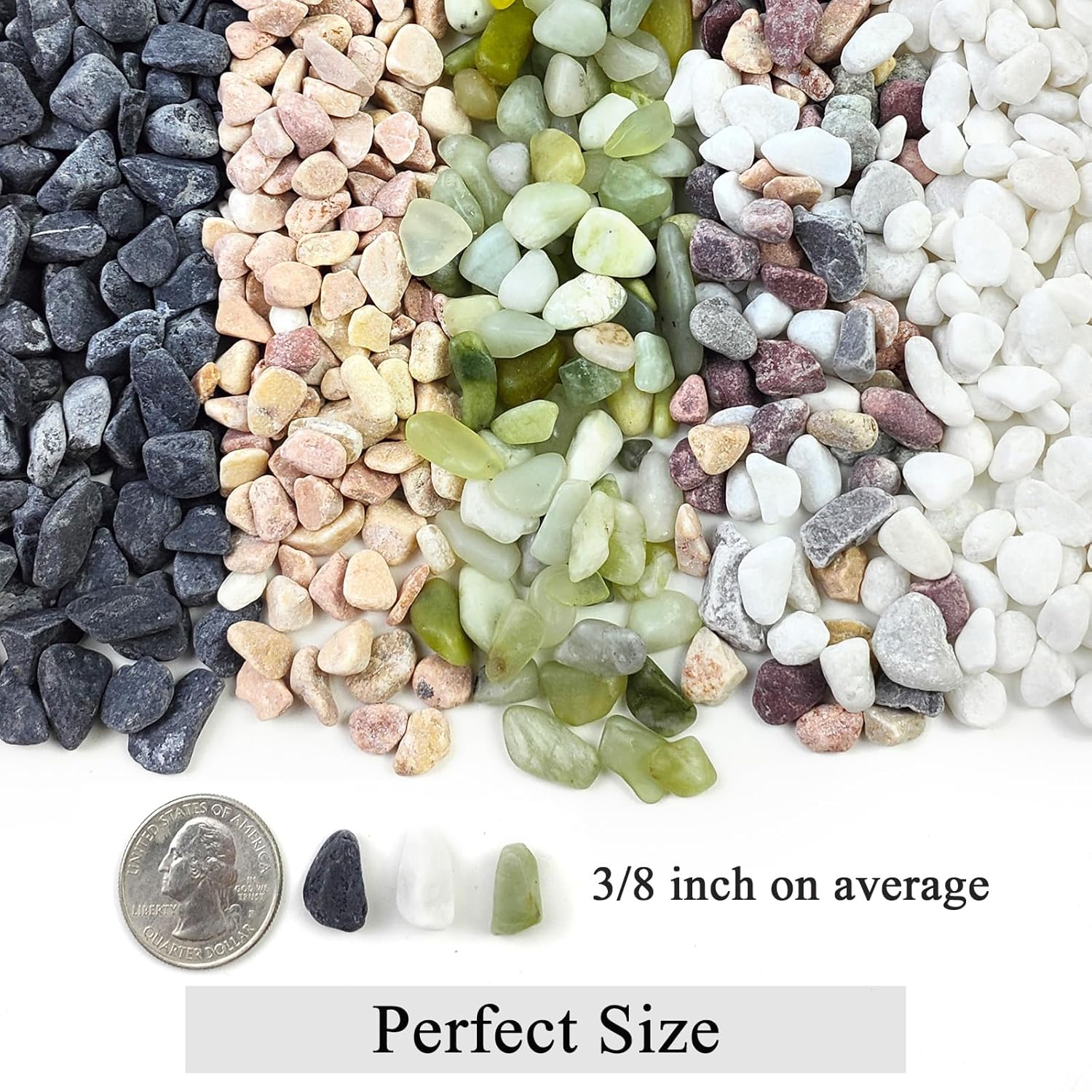 FANTIAN 5 lb 3 8 Inch Black Pea Gravel Decorative River Pebbles
