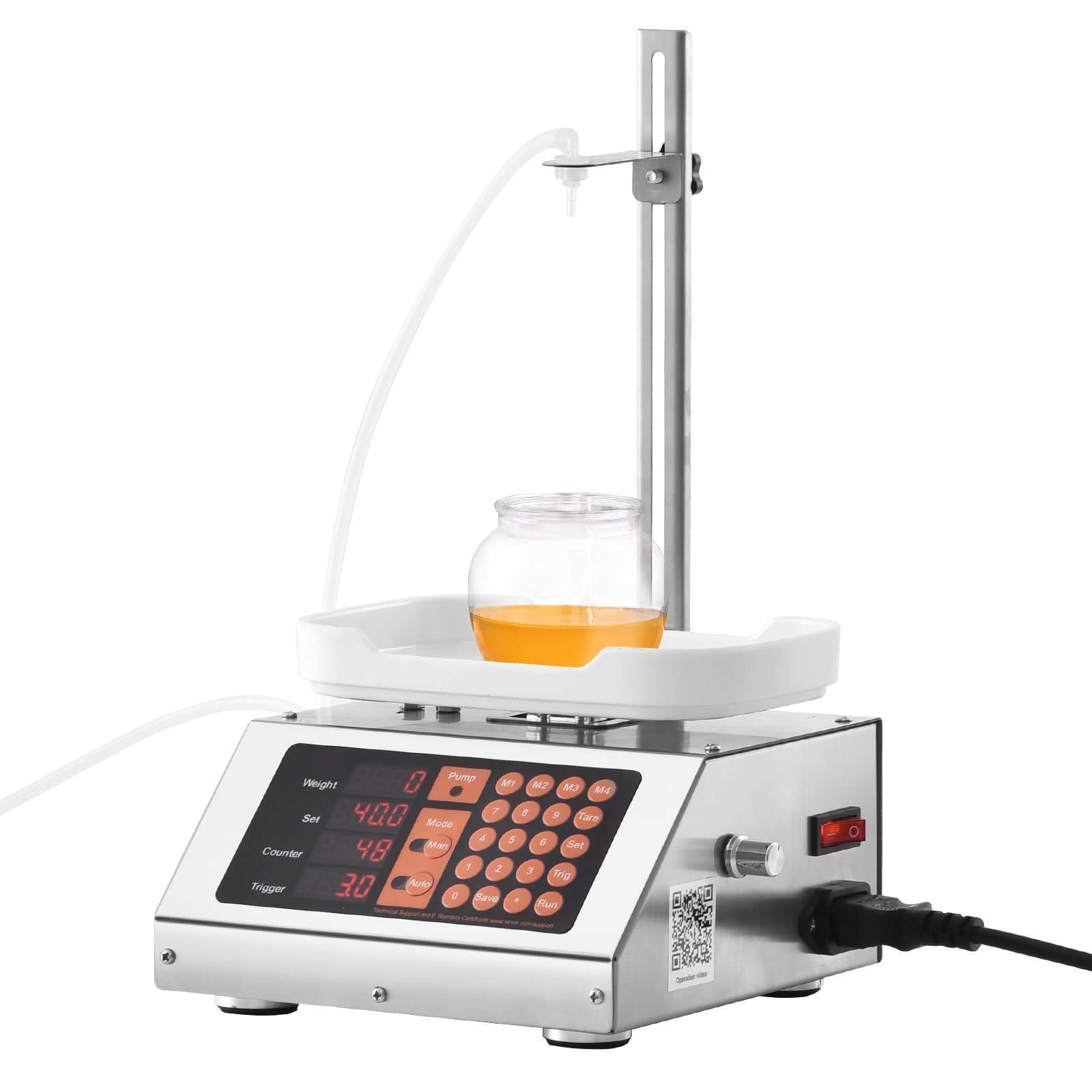 VEVOR SCWSDBGYGZJ904048V1 Liquid Filling Machine  5-50 g Weighing Capacity  Automatic Bottle Filler Machine  Bottling Machine Peristaltic Pump Digital Control for Milk  Water  Wine  Beverage  Soy Sauce (Single Nozzle)