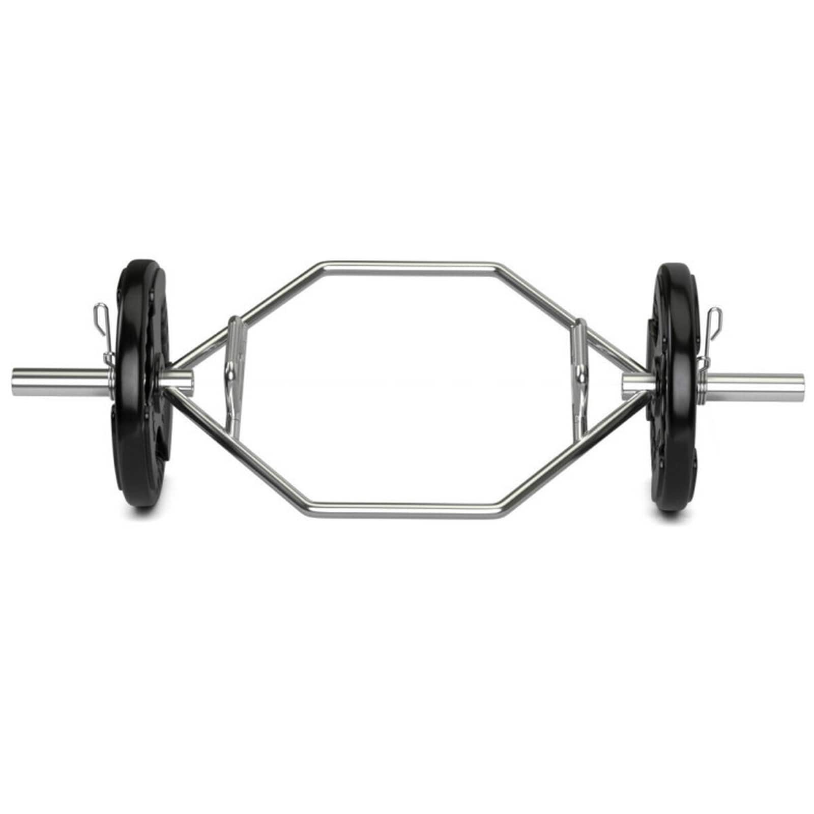 SUGIFT 56-in Olympic Hexagon Deadlift Trap Bar with Folding Grips 800-lb Capacity Chrome Steel Hex Bar for Powerlifting Home Gym and Commercial Use
