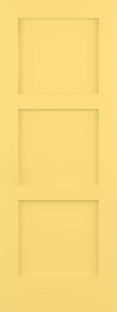 RELIABILT LO1369398 Shaker 24-in x 80-in Marigold 3-panel square Smooth Solid core Prefinished Pine Wood Slab Door