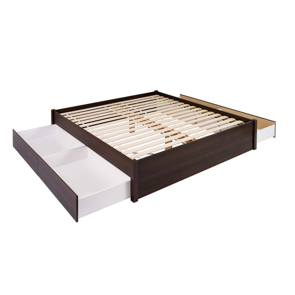 Prepac EBSK-1302-4K Select Espresso King Composite Platform Bed with Storage
