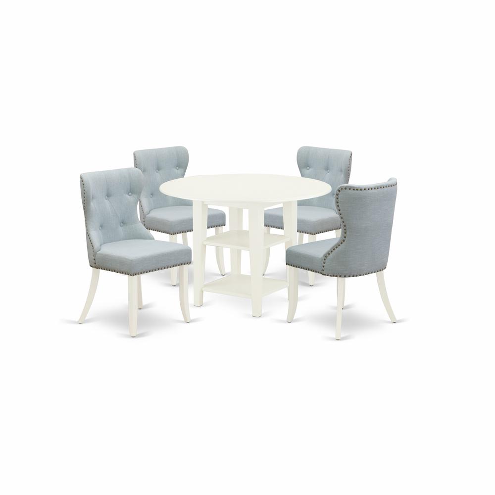 East West Furniture East-West Furniture SUSI5-LWH-15 - A dinette set of ...