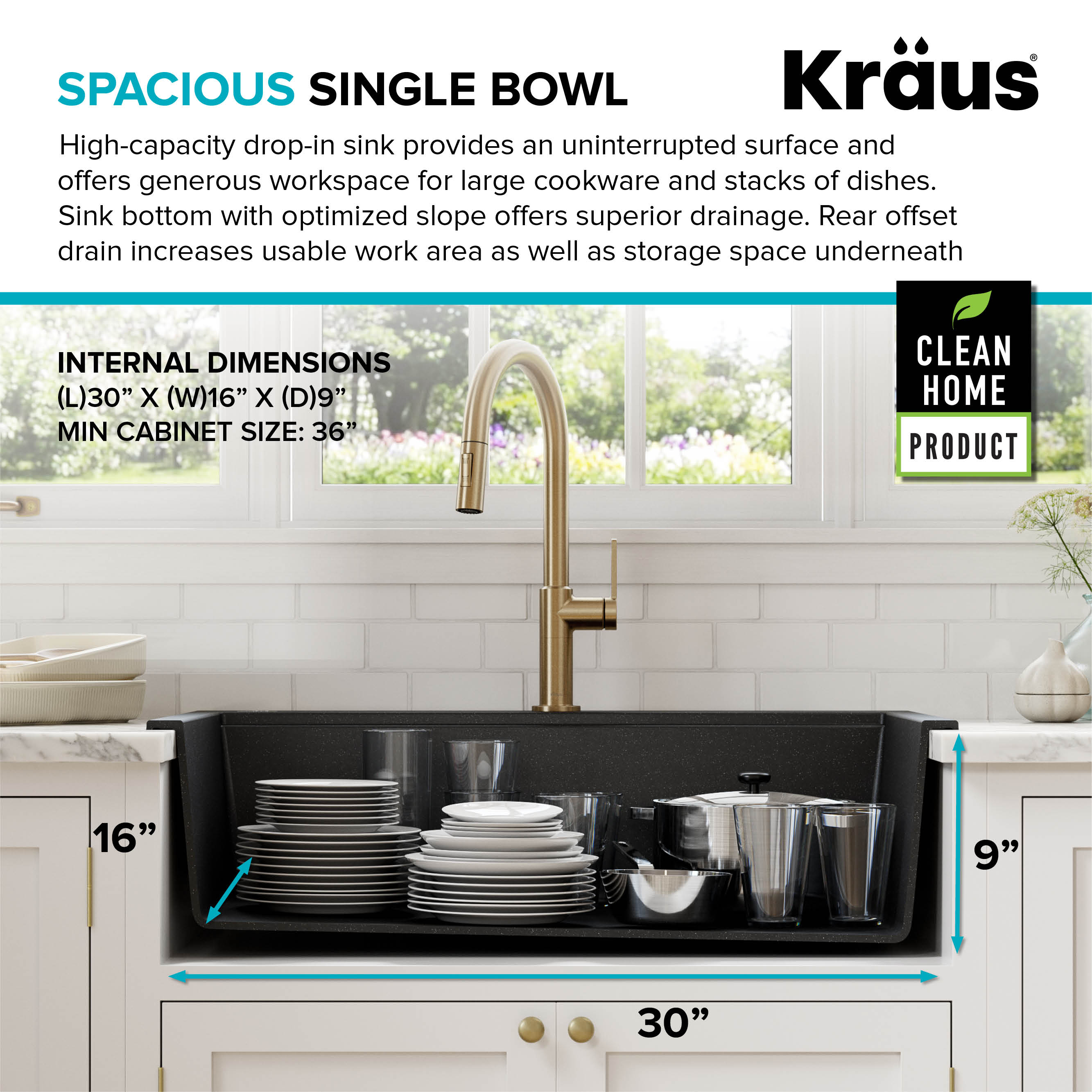 33 in. Metallic Black Granite Composite Single Bowl Kitchen Sink with Accessories