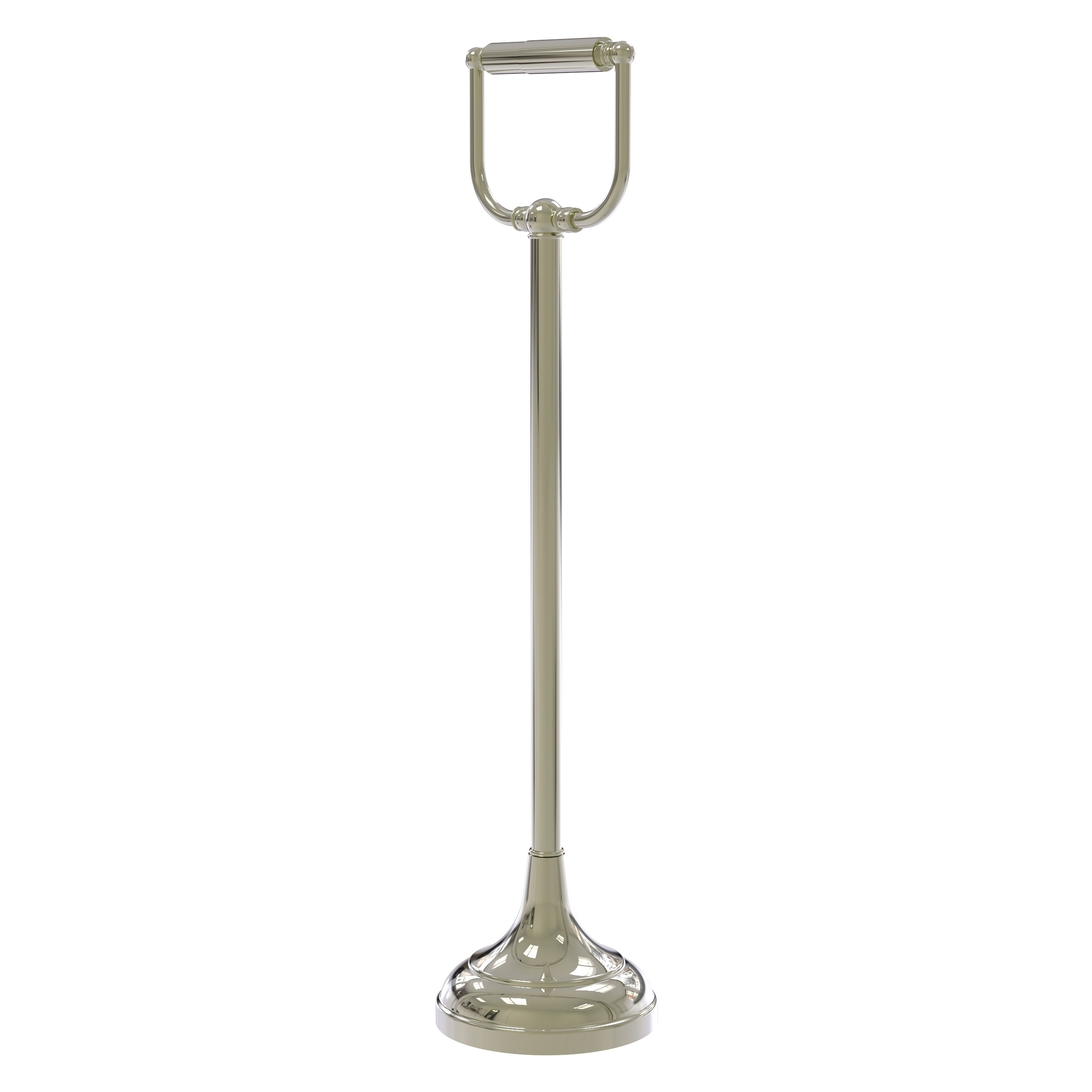 Allied Brass TS-24-PNI Polished Nickel Freestanding Double post Toilet Paper Holder 1 -Rolls with Storage
