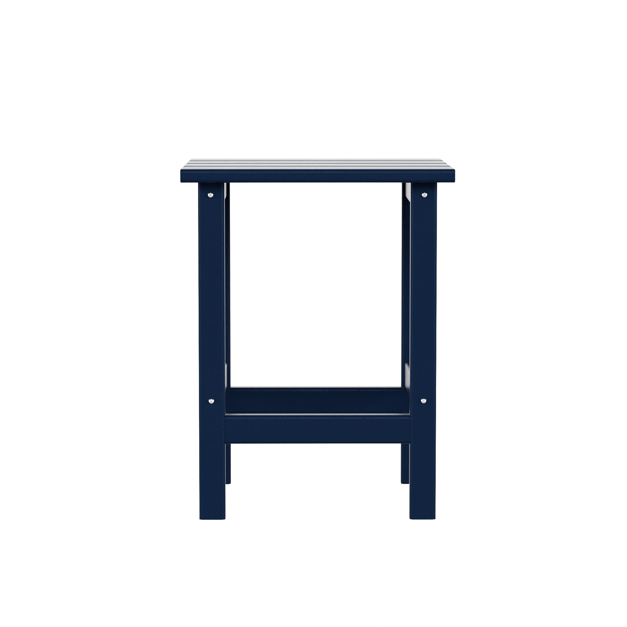 Navy Blue Square HDPE Outdoor Side Table