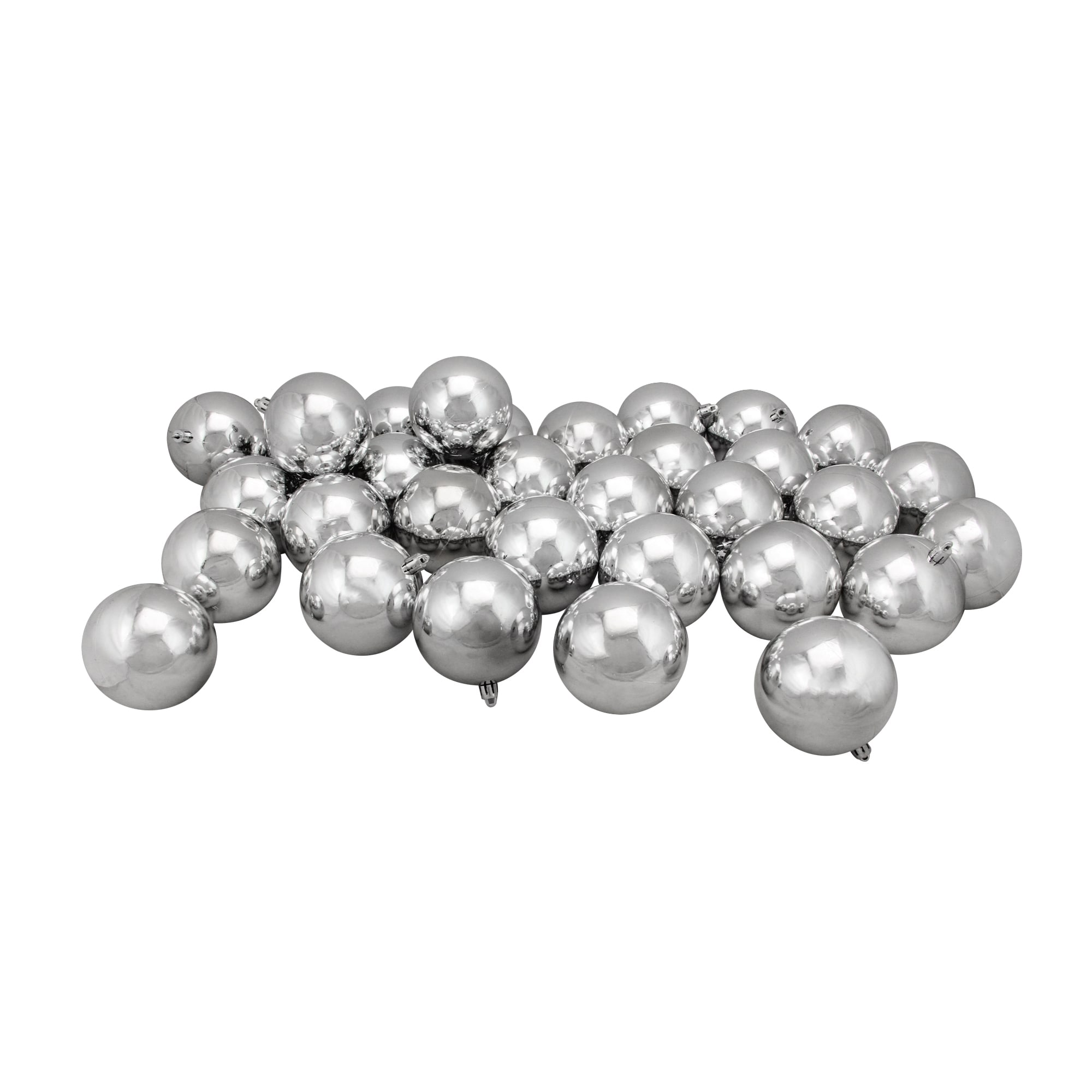 Northlight 31752598 32 -Pack Silver Ball Standard Indoor Ornament set Shatterproof