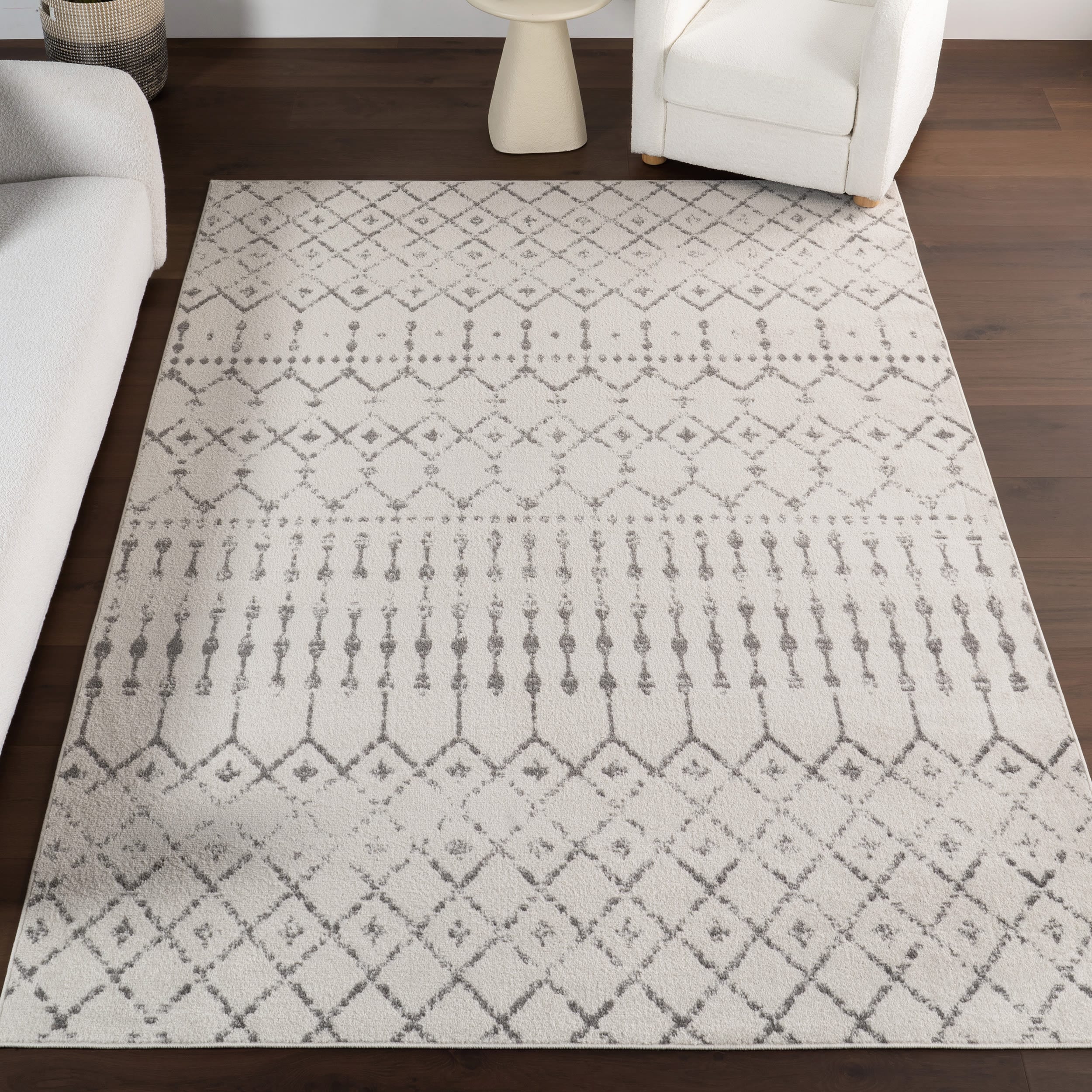 nuLOOM RZBD16A-6709 Bodrum 6 x 9 (ft) Loomed Polypropylene Grey Rectangular Indoor Geometric Moroccan Area rug