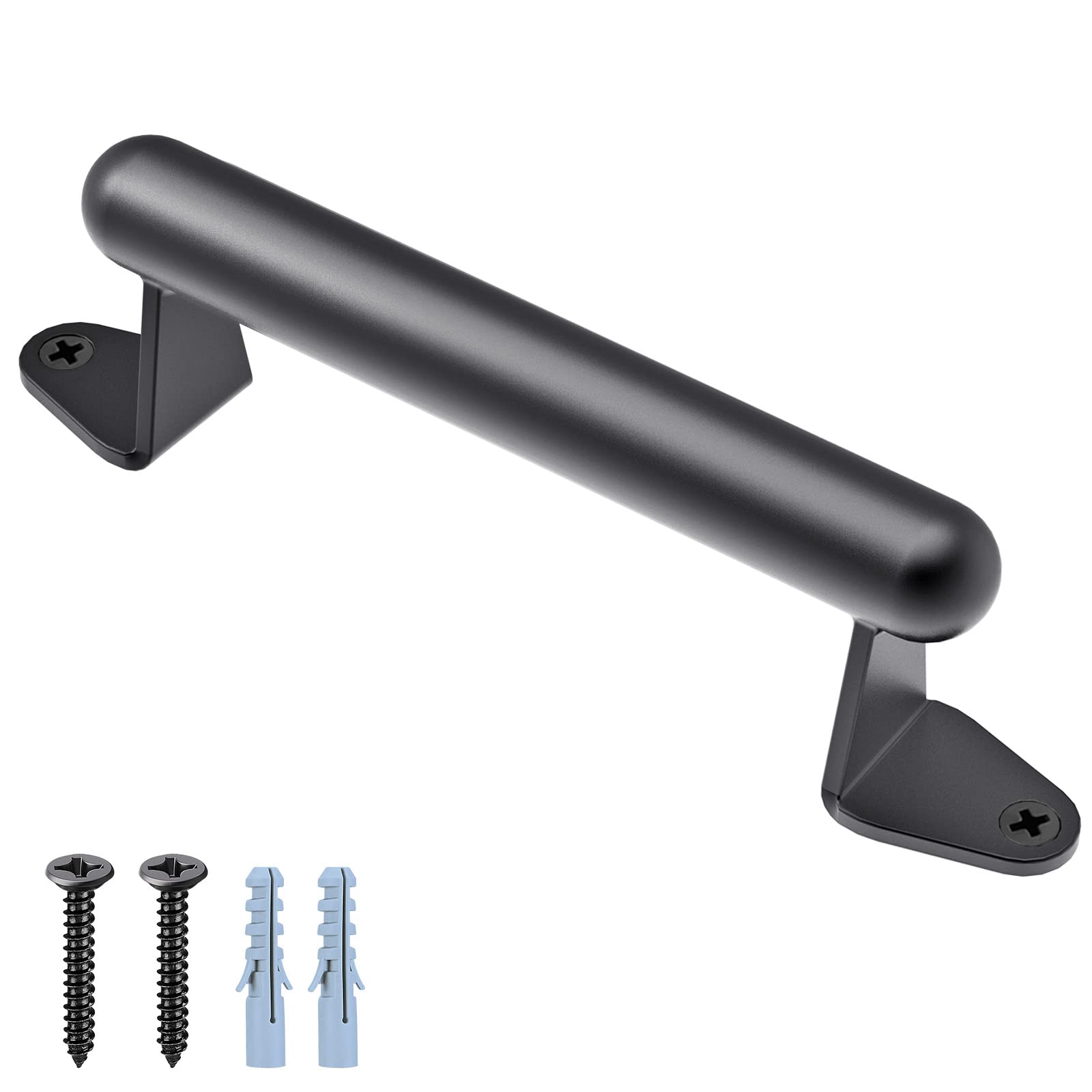 Misopily  9 Inch Heavy Duty Metal Barn Door Pull Handle for Sliding Garage Gate Indoor Outdoor Playground Stairs Safety Grab Bar Black 1 Piece