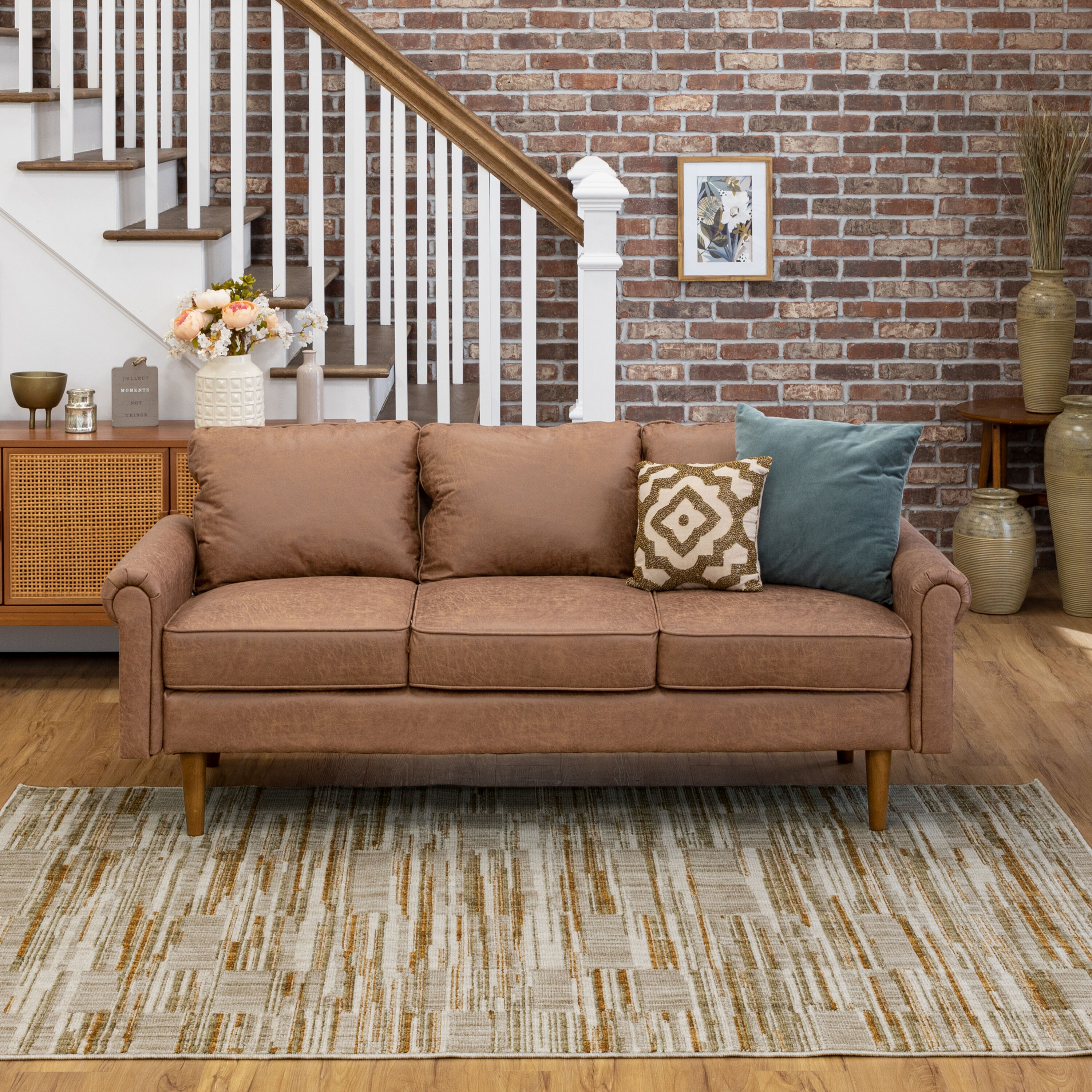 allen + roth R1299 7003 063090 Hidden Embers 5 x 8 (ft) Polypropylene Brown Rectangular Indoor Area rug