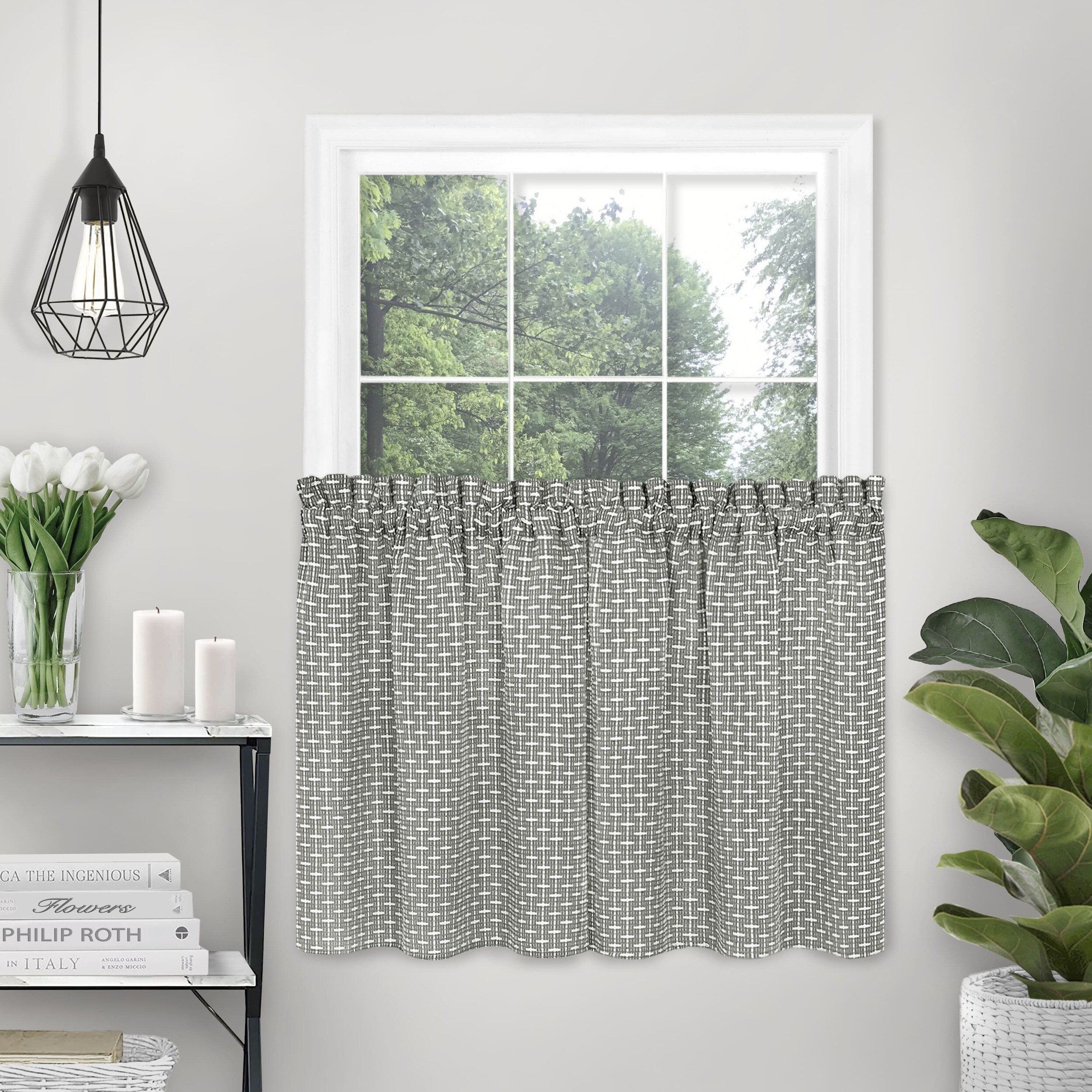 Achim Bedford Window Curtain Tier Pair - 58x36 - Grey In The Valances ...