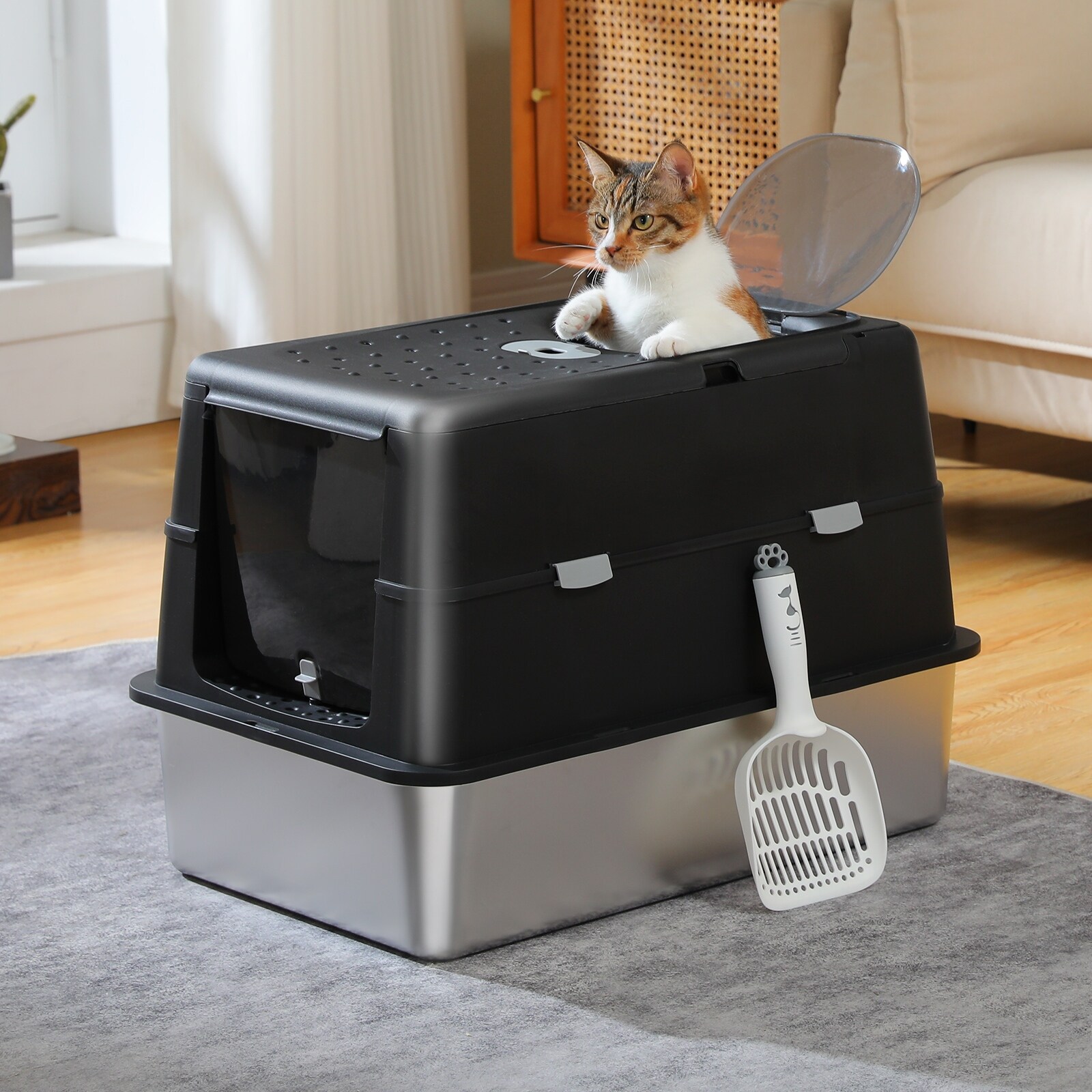 Cenadinz XARQ0086CHBK Cat-Litter-Box - Thumbnail View #2