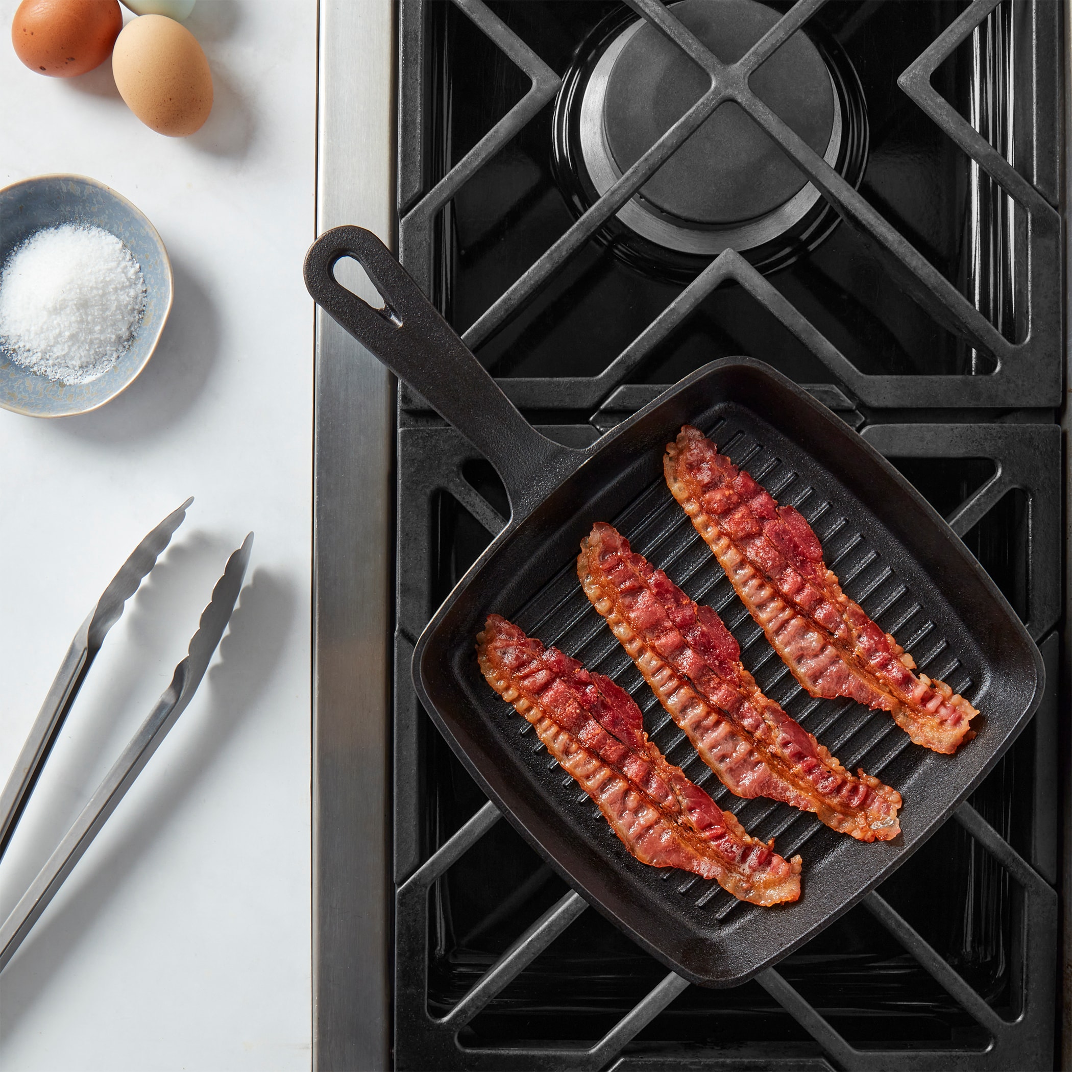 Smith Clark Ironworks Cast Iron Grill Pan, Pre-Seasoned, Oven Safe,  Induction Compatible, Black in the Cooking Pans & Skillets department at