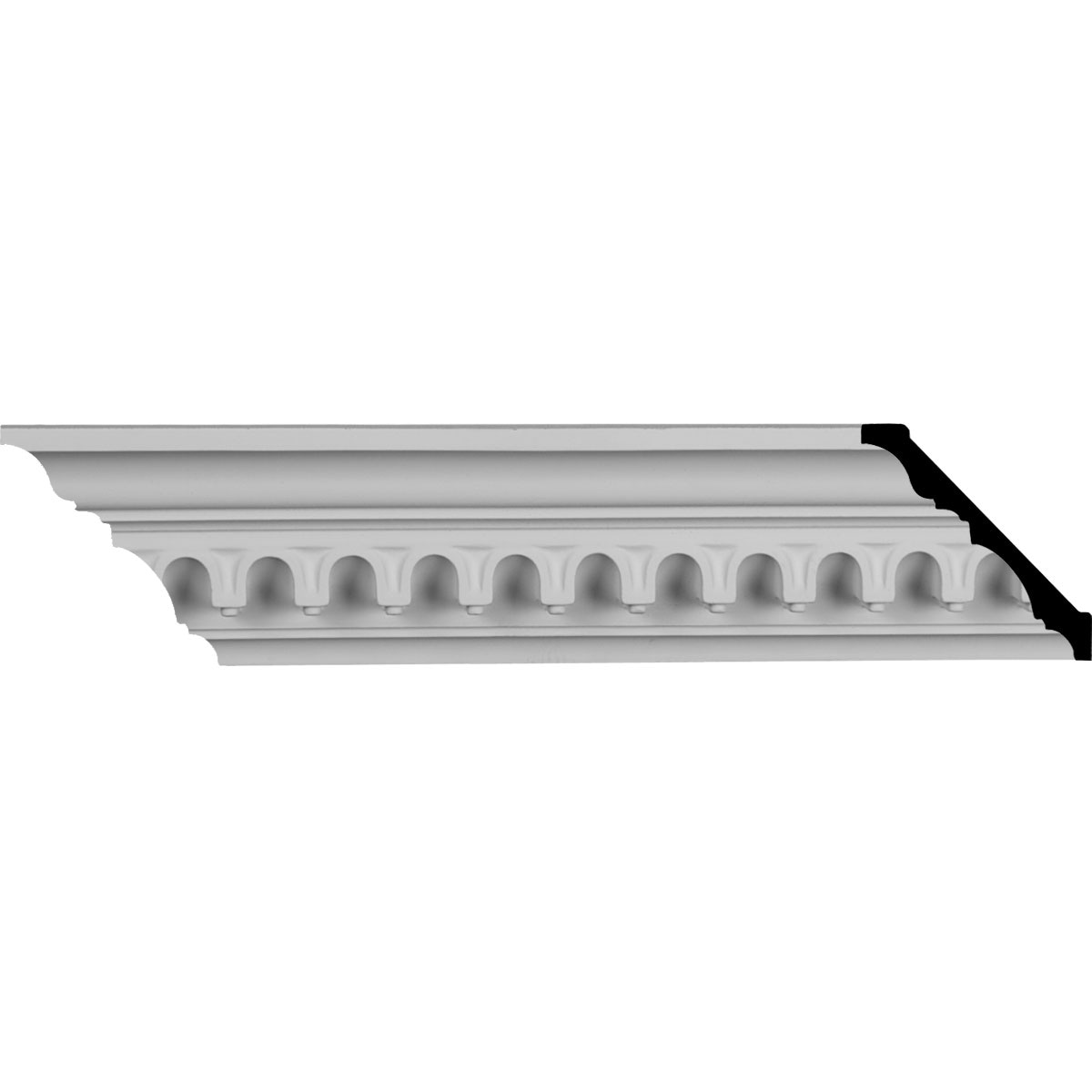 Ekena Millwork MLD03X04X06HE-CASE-8 Heaton 3-7/8-in x 7-ft 10-1/2-in Primed Urethane MLD03X04X06HE-CASE-8 Crown Moulding 8 -Pack