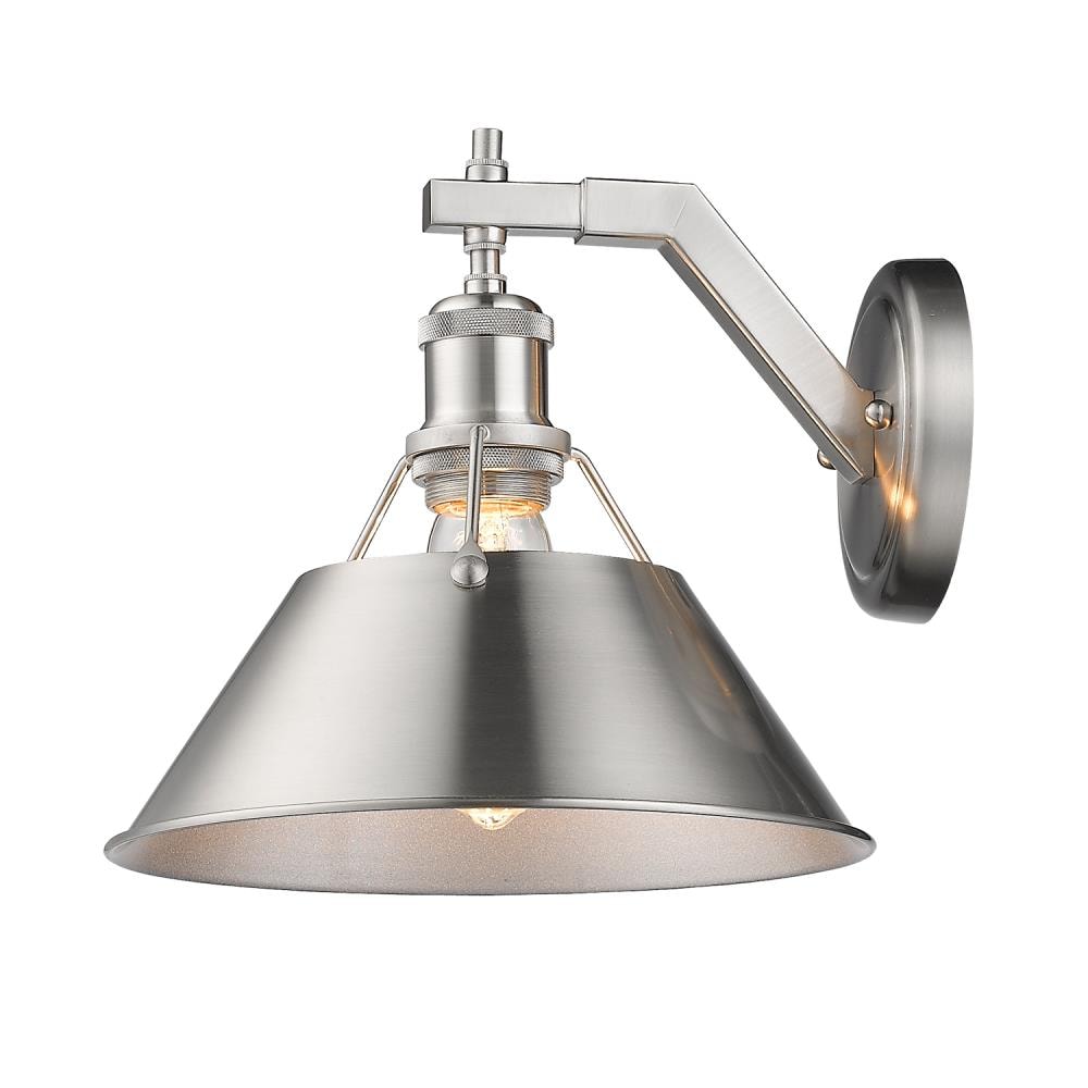Transitional Pewter 10'' Direct Wired Sconce with Partial Shade