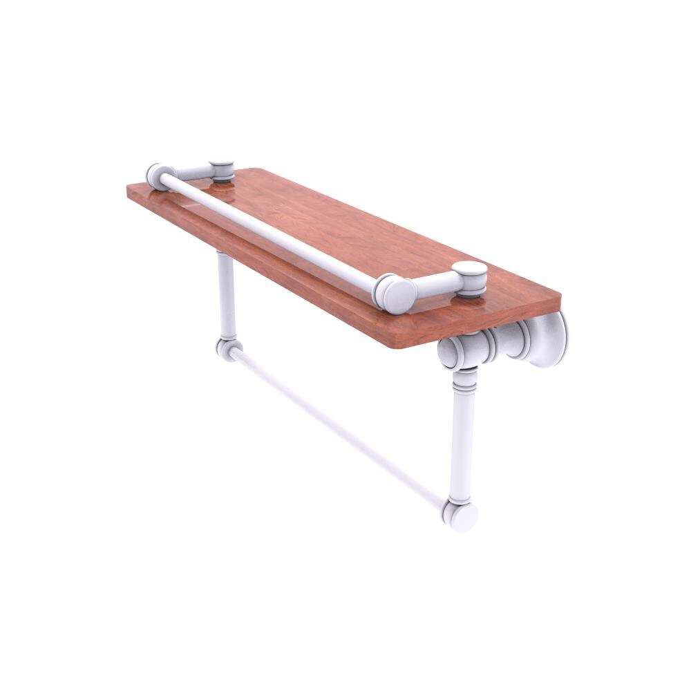 Allied Brass CL-1-16TB-GL-IW-WHM Carolina Matte White Wall mount Bathroom Shelf ( 16-in x 7.4-in x 5-in )