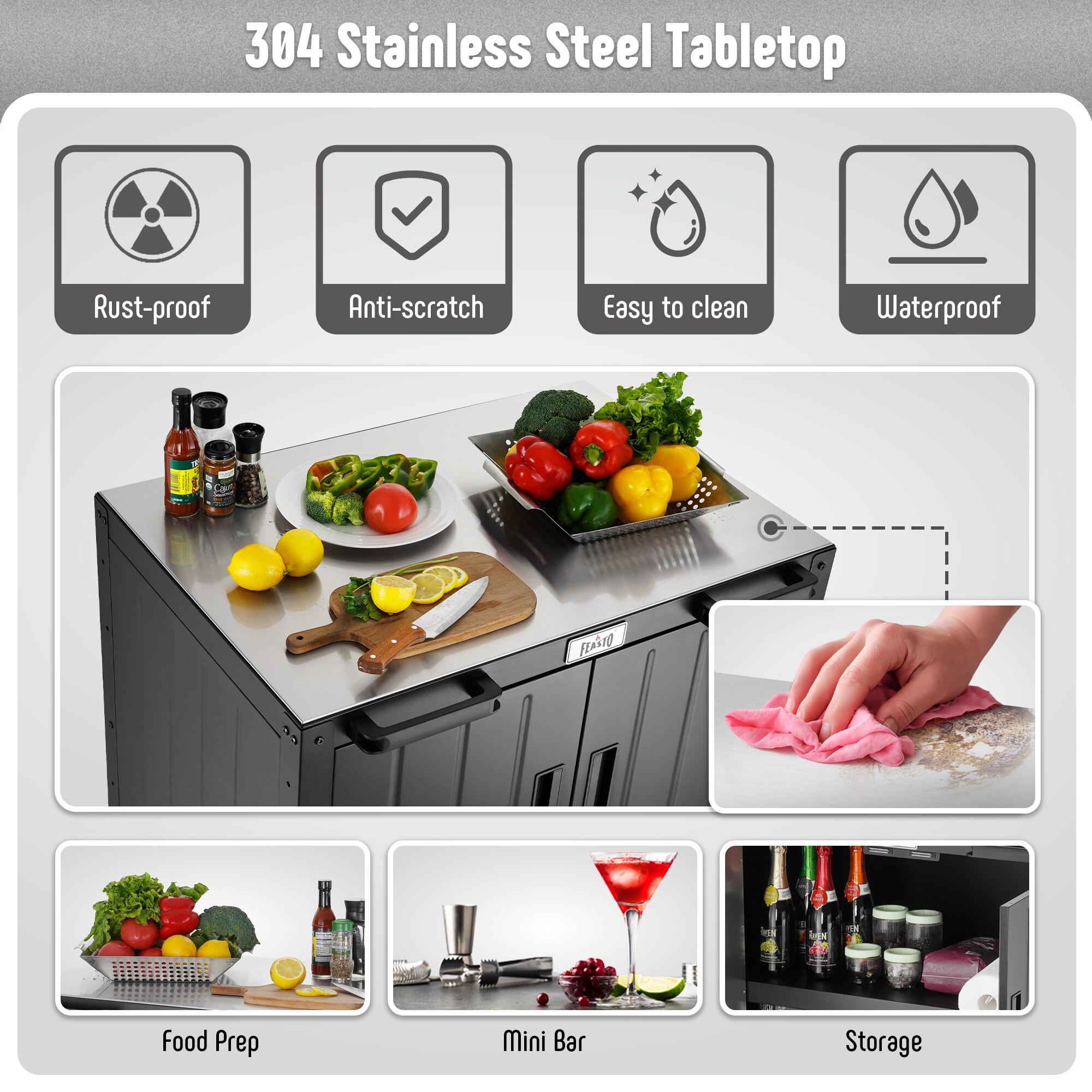 Feasto KT2435C Grill-Carts-Grill-Stands - View #3