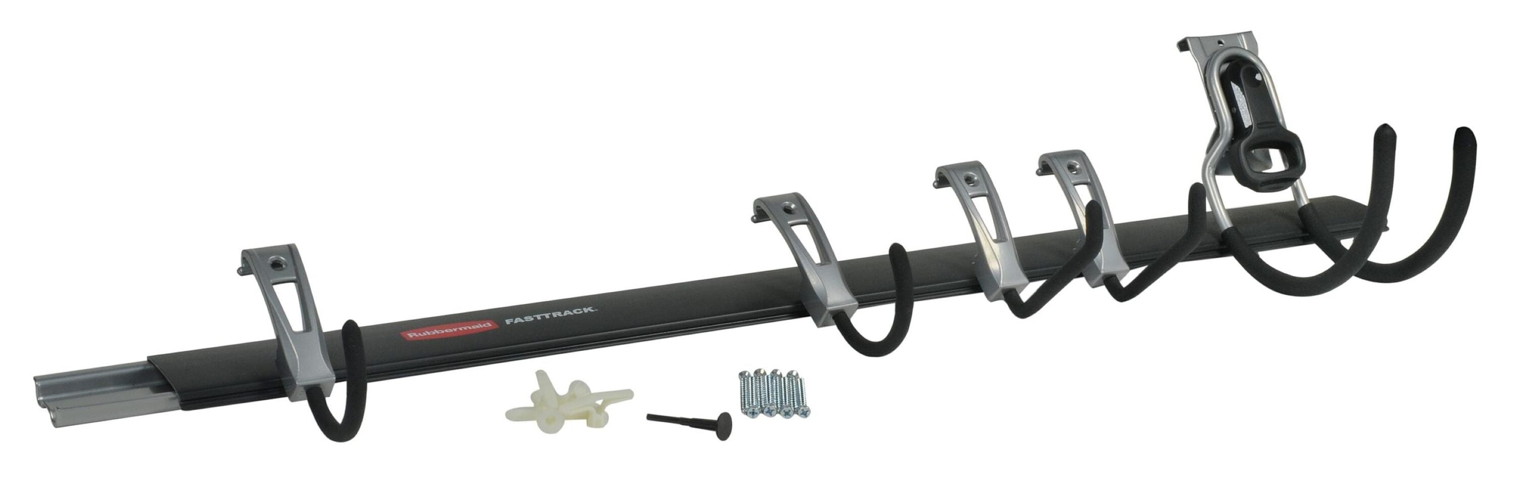 Rubbermaid 1784418 FastTrack Garage 6 -Piece Black/Silver Steel Multipurpose Storage rail system