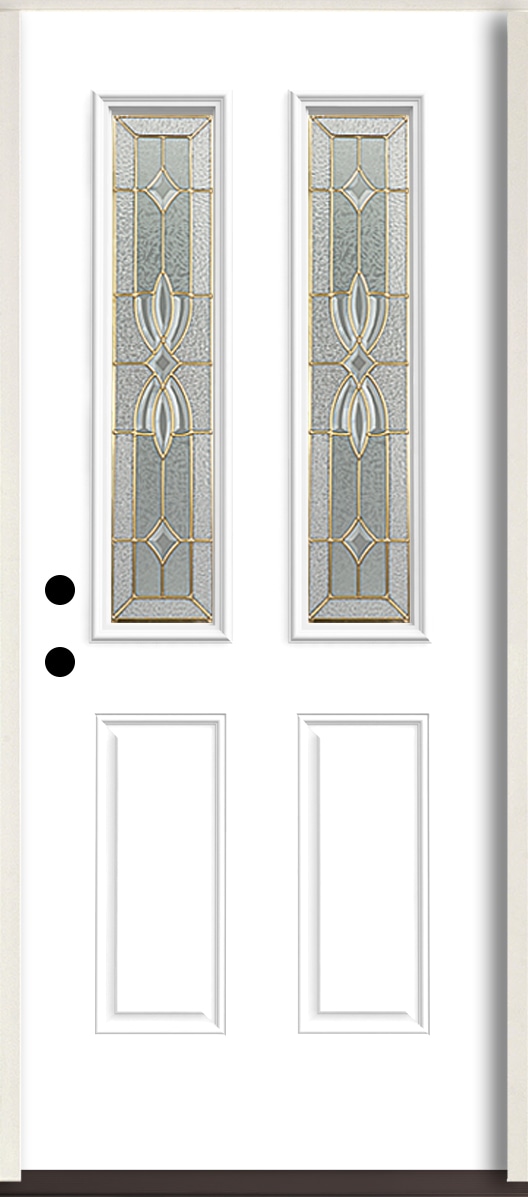 RELIABILT LO964235 Laurel 36-in x 80-in x 4-5/8-in Fiberglass Twin lite Right-hand inswing Modern White Paint Painted Prehung Front Door Insulating core