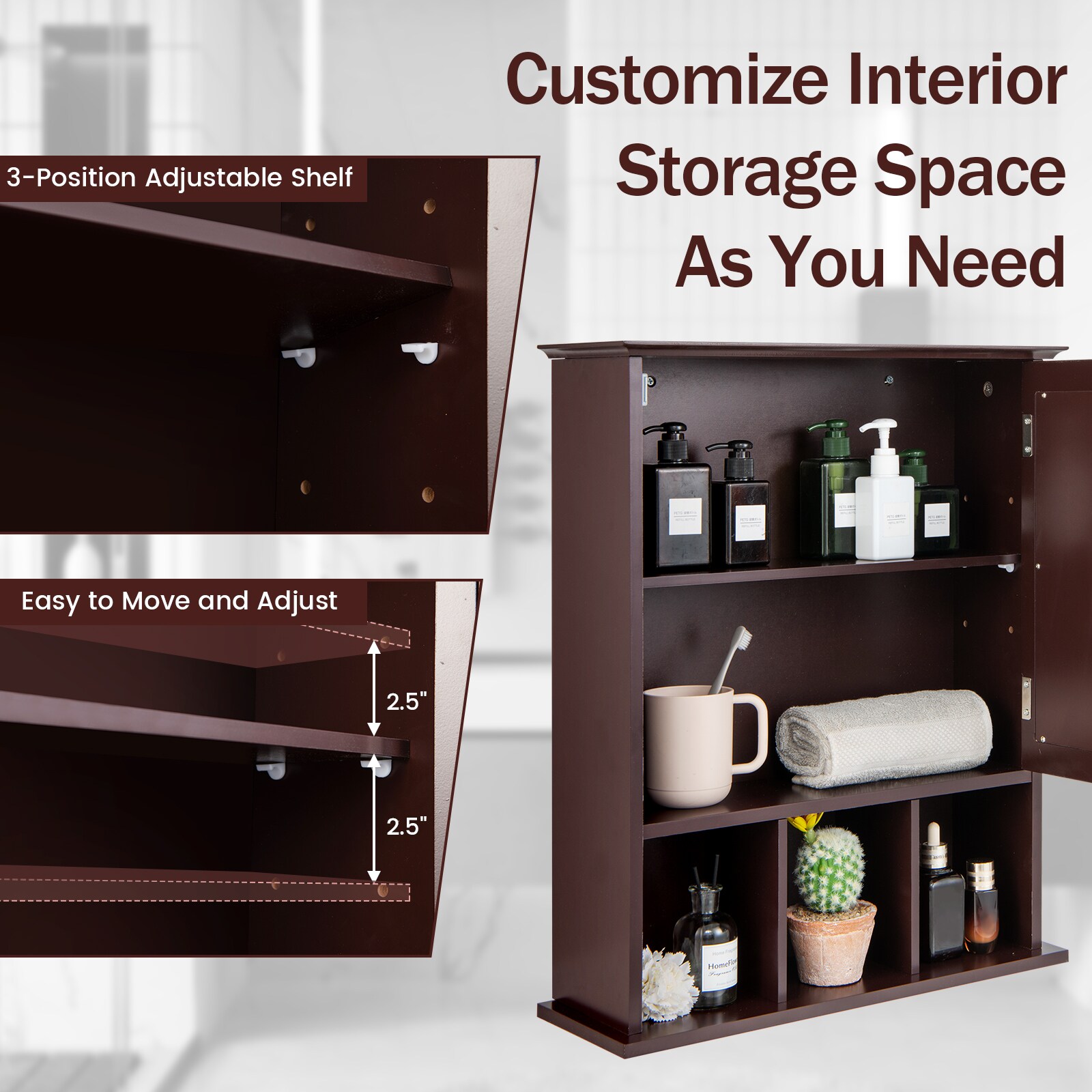 Medicine Cabinets with Customized Adjustable Shelves