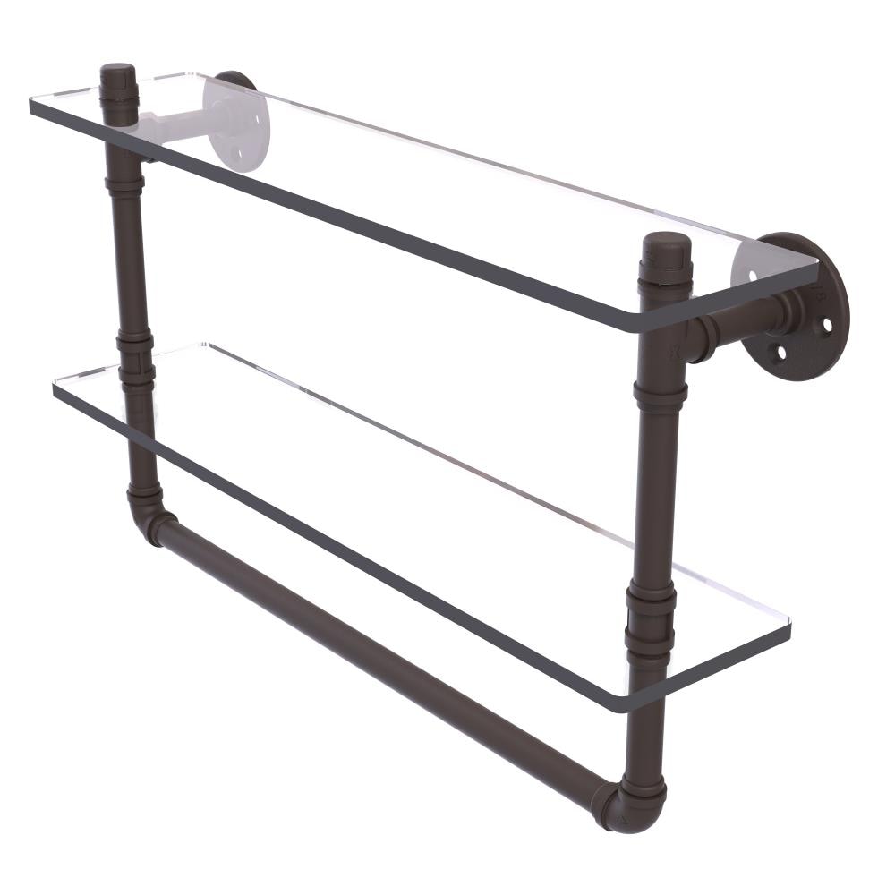 Allied Brass P-430-22-DGSTB-ORB Pipeline Oil-rubbed Bronze 2 -Tier Metal Wall mount Bathroom Shelf ( 22-in x 13.2-in x 5-in )