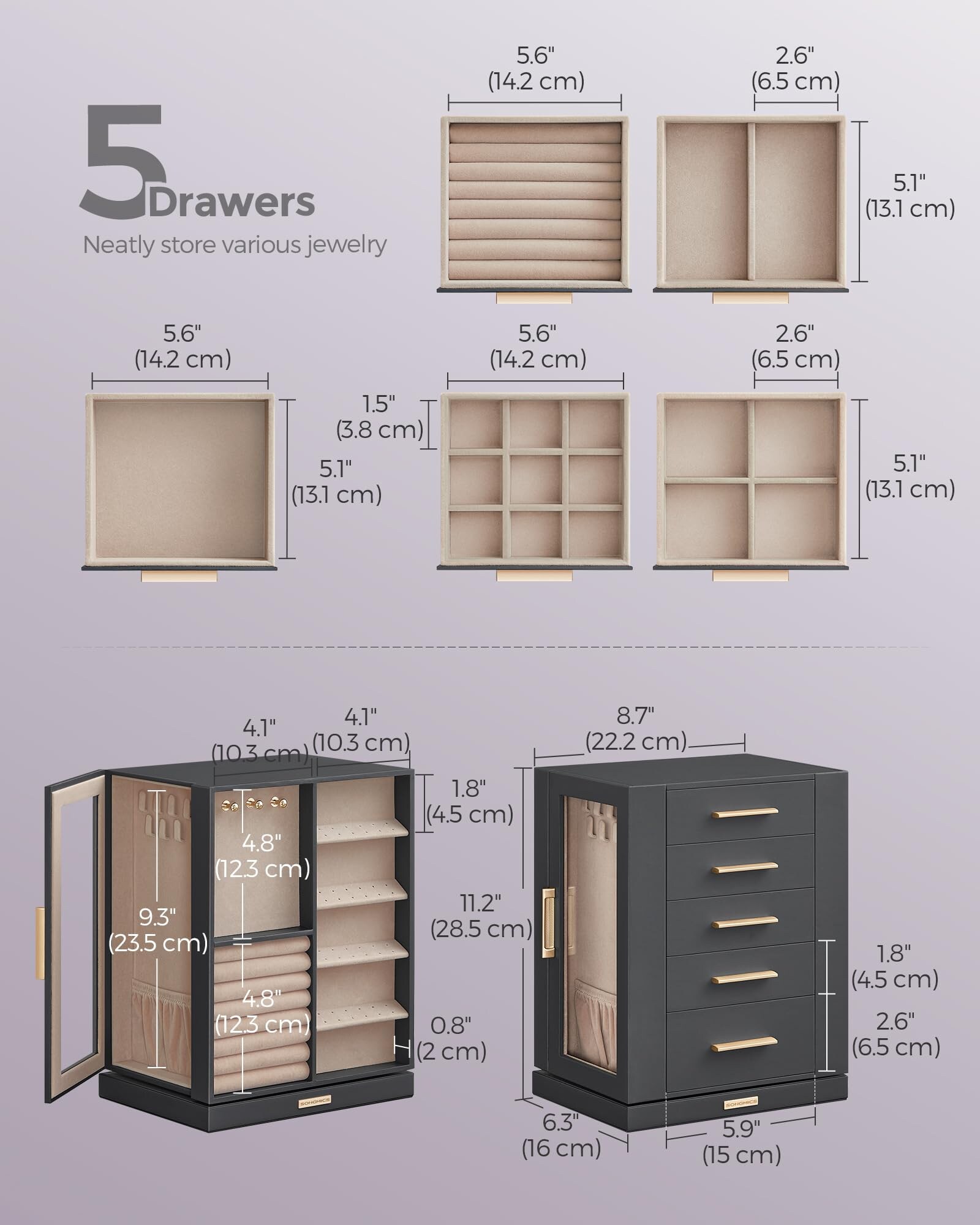 SONGMICS HOME JBC170G01 Jewelry-Organization - View #7