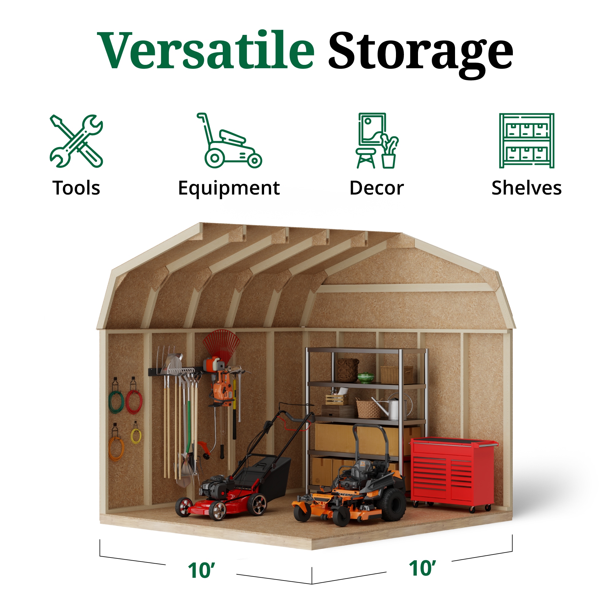 Little Cottage Co 10X10 VGB-6-PC Wood-Storage-Buildings - View #5