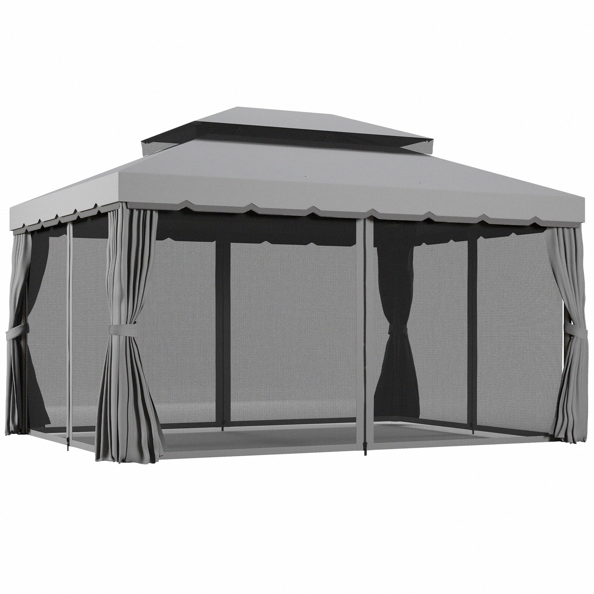 ToolCat BZ2-22-PW 13-ft x 10-ft Grey Gazebo with Soft Top Roof