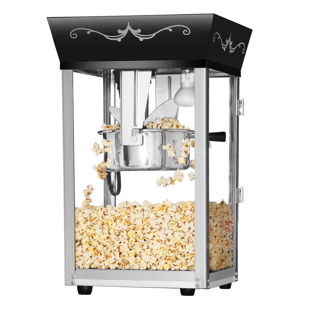 Superior Popcorn Company Movie Night Popcorn Popper Machine with Cart (8 oz, Red)