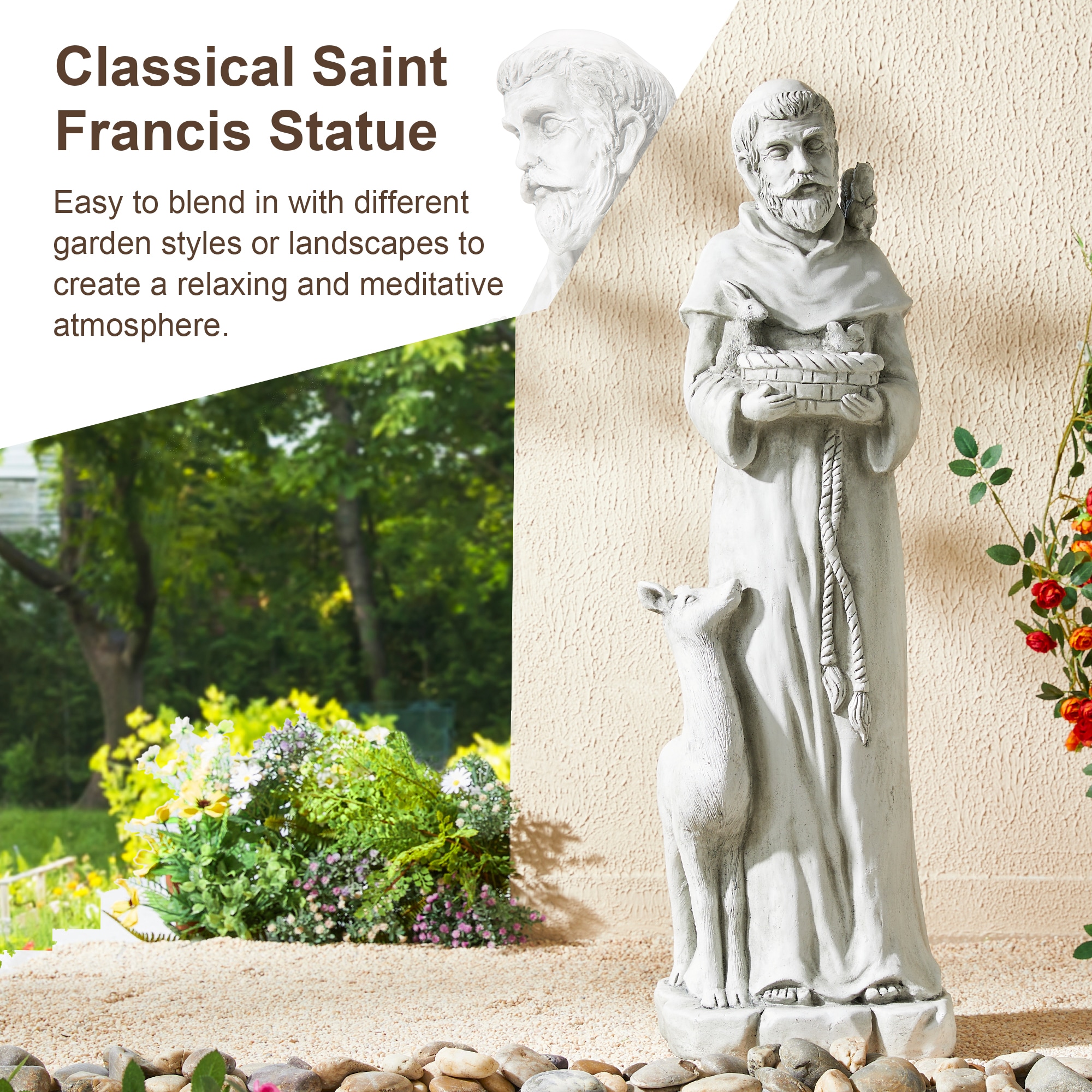 Glitzhome 2025400026 Garden-Statue - View #7