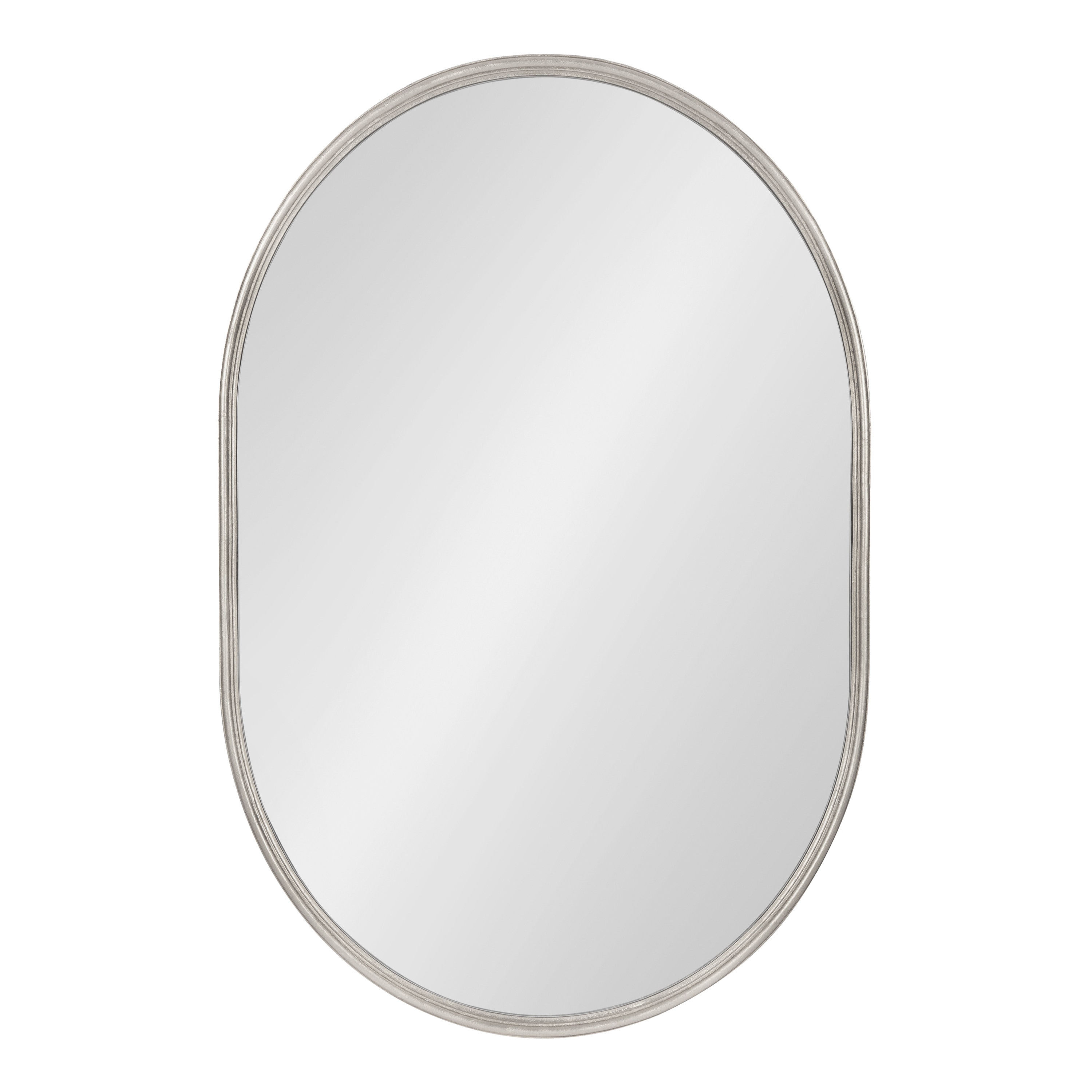 Kate and Laurel Caskill 18-in W x 24-in H Oval Silver Framed Wall Mirror in  the Mirrors department at