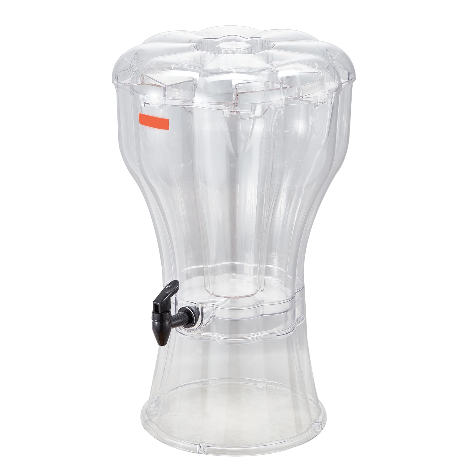 Mecale Plastic 3.4-Gallon Single Beverage Dispenser with No-Drip Spigot for Iced Tea Lemonade Restaurants Hotels Clear