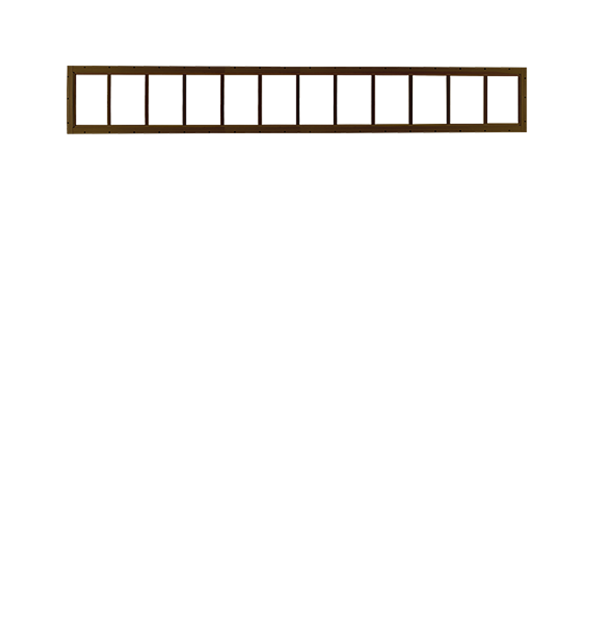 Shed Windows and More 1072BF Fixed Transom 10 in x 72 in Brown Aluminum Window (Flush Mount) Fixed Window Tempered Glass