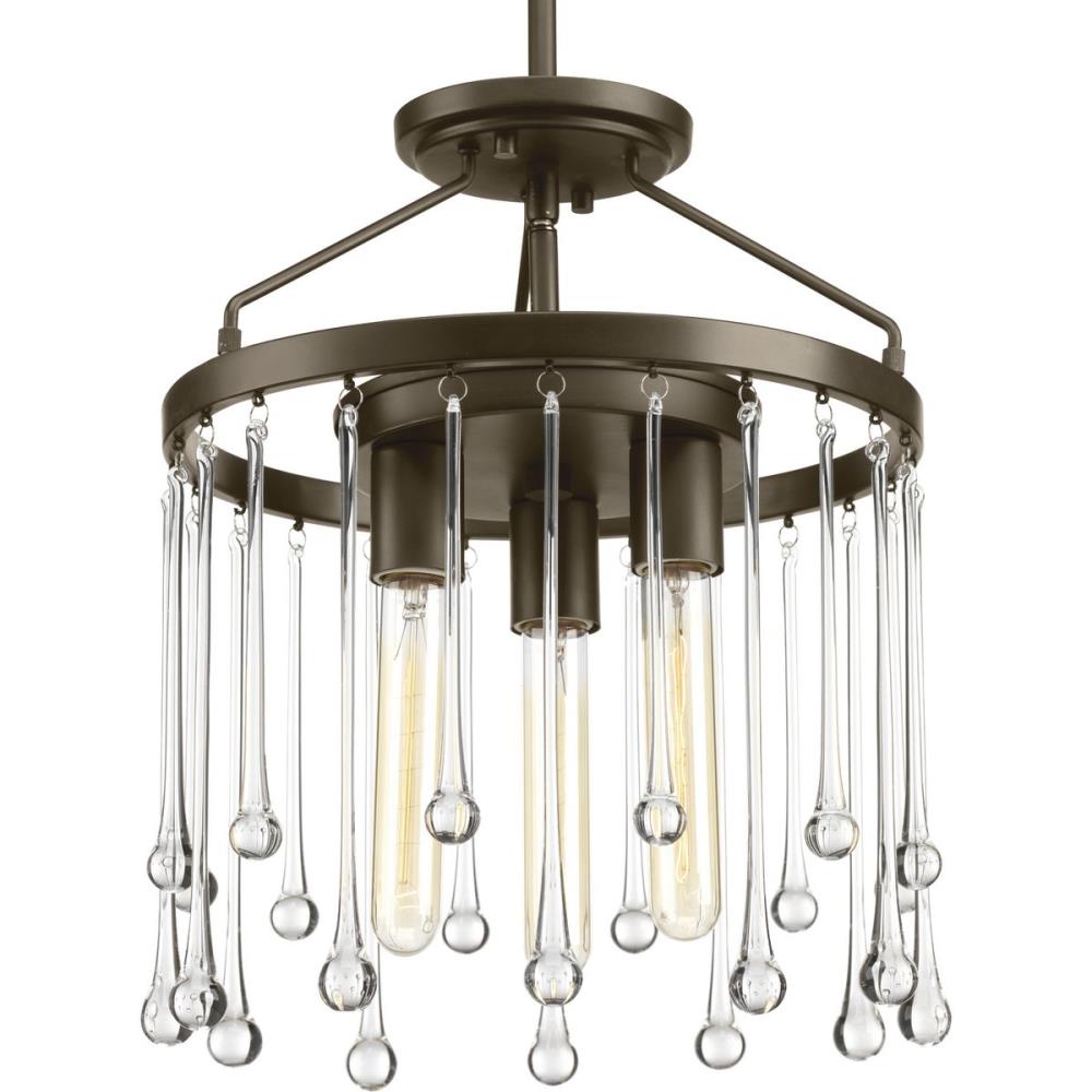 Progress Lighting P350031-020 Sway 3-Light 13.63-in Antique Bronze Semi-Flush mount light