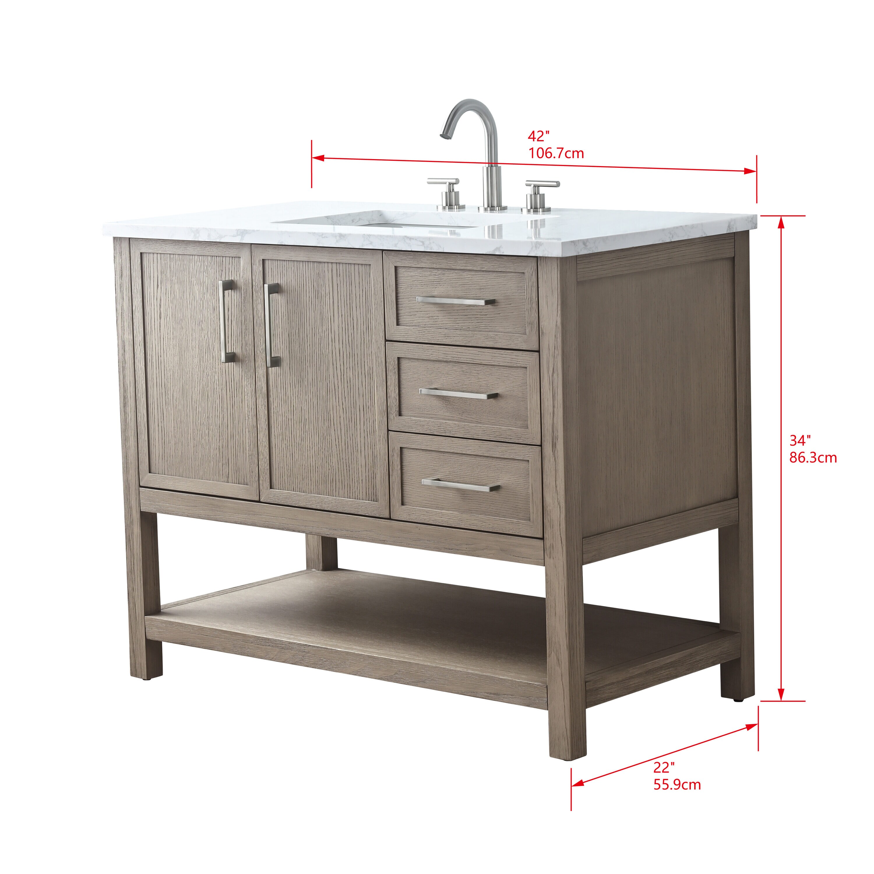 Sudio Design OLIVER-42VGY Bath-Vanity-Combo - View #5