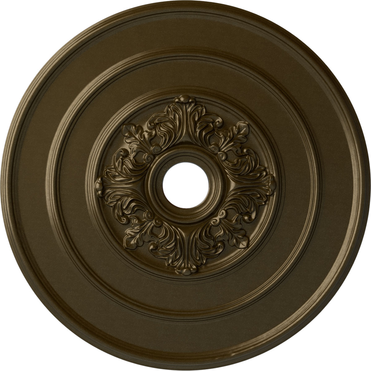 Ekena Millwork CM26TABRS Traditional with Acanthus Leaves 26-in W x 26-in L Painted Brass Polyurethane Whole Ceiling Medallion