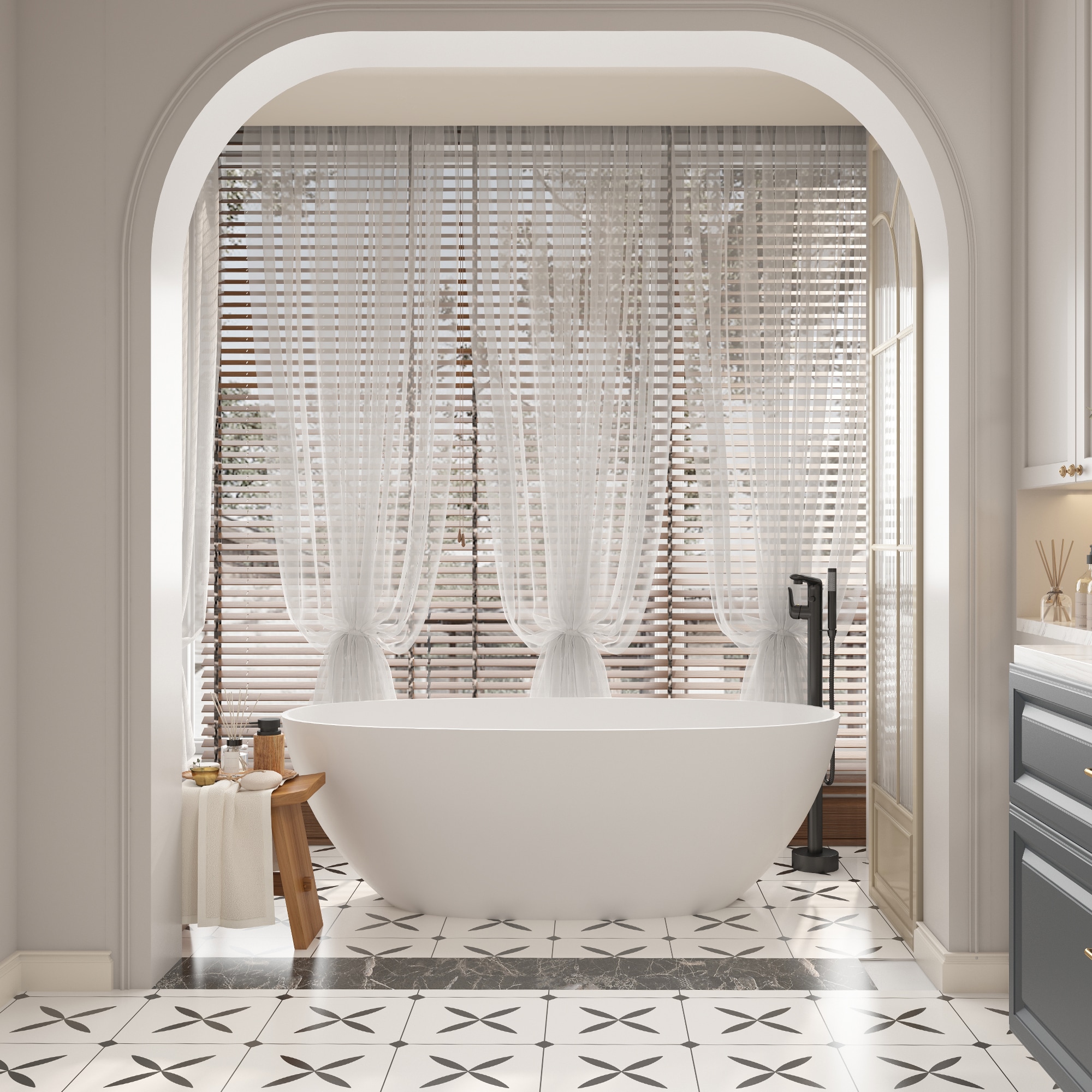 CASAINC TC08-MB Roman-Tub-Faucets - View #3