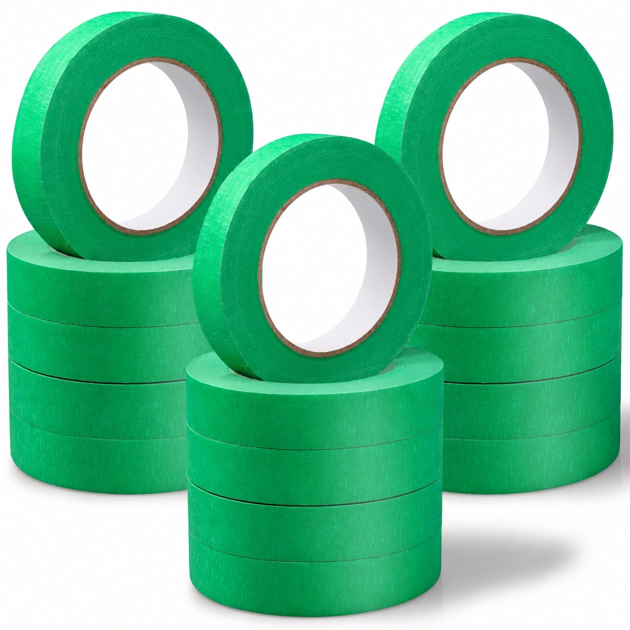 Justincity  Green Painters Tape 1 inch by Eight Hundred Twenty Five Yards 15 Rolls Masking Tape for Wall Painting Decoration and DIY Supplies
