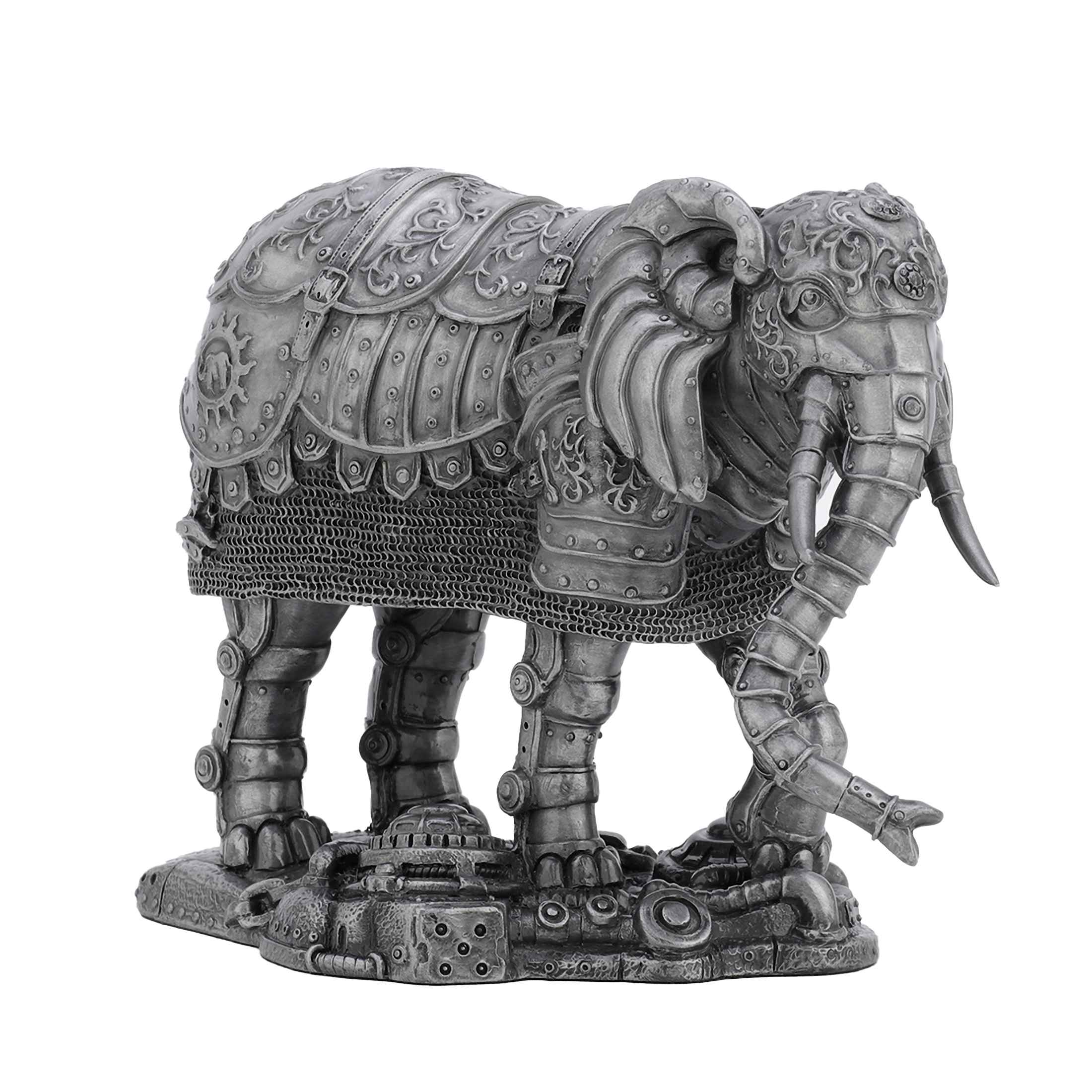 Veronese Design US-WU77823A2 Steampunk Mechanical Elephant Cold Cast Pewter Effect Resin Statue