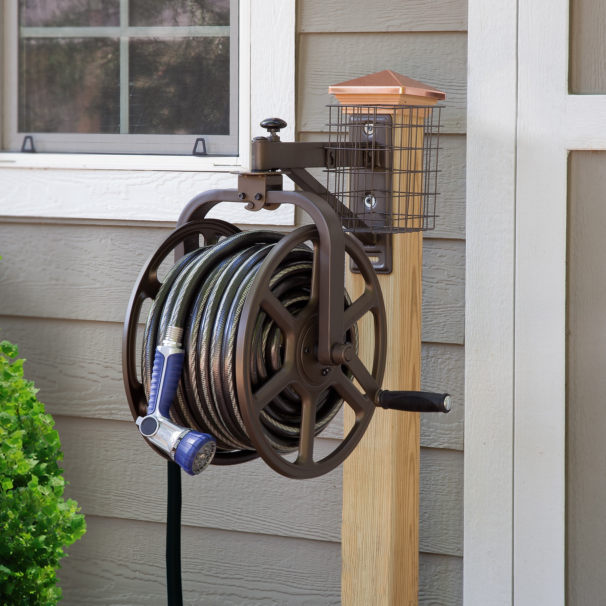 Style Selections Steel 125-ft Wall-mount Hose Reel in the Garden Hose Reels  department at