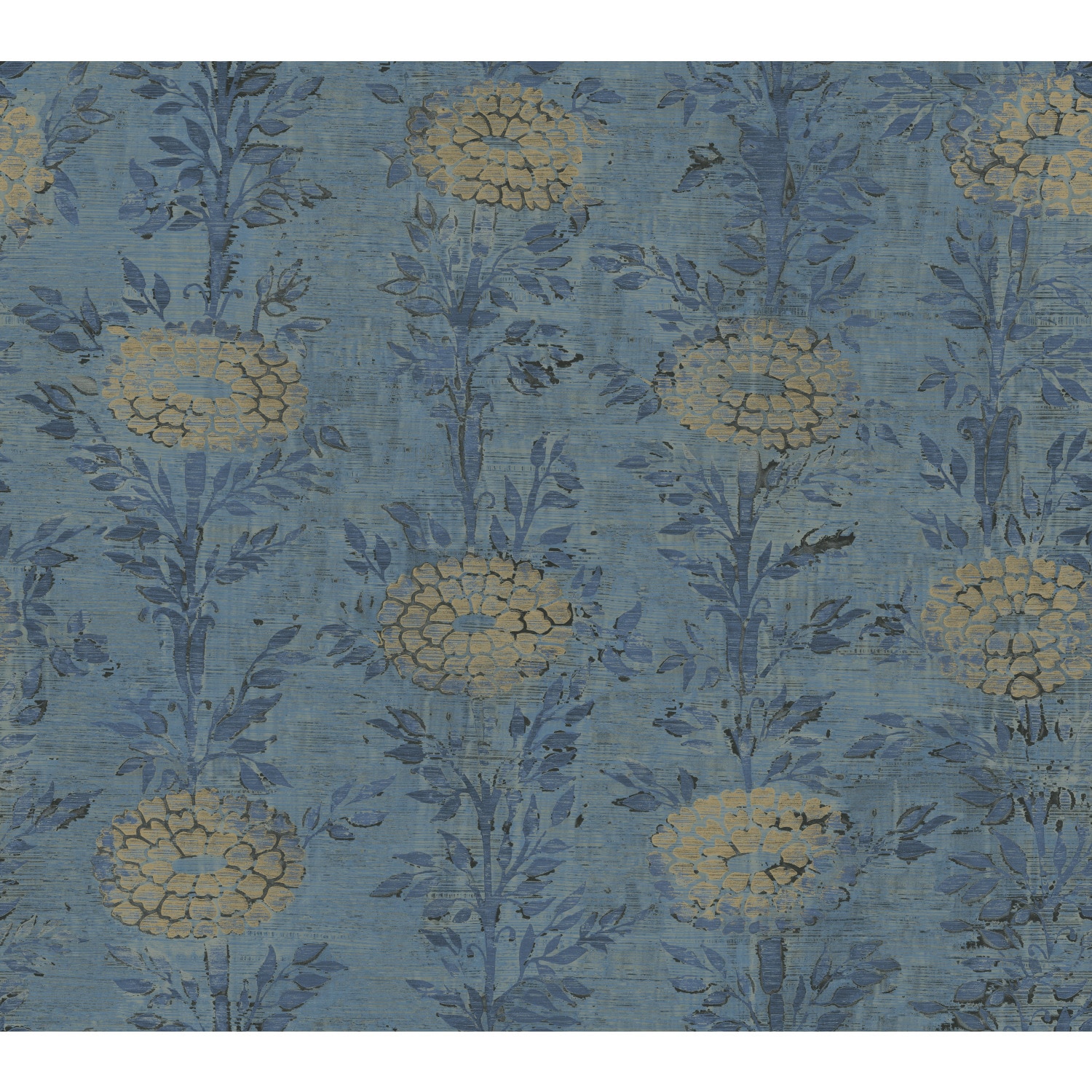 York Wallcoverings AF6520 Ronald Redding Designs Tea Garden 60.8-Sq. Feet Blue Non-woven Ivy/Vines Unpasted Wallpaper