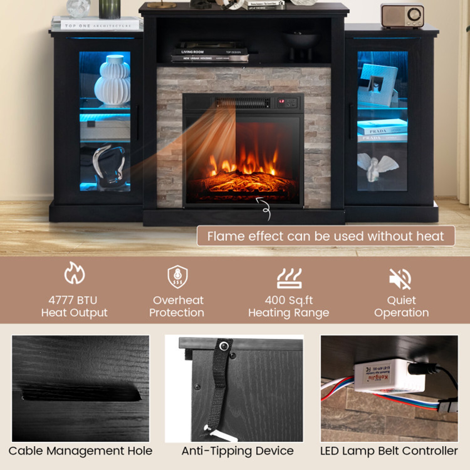 Clihome CL-FP10181DK Electric-Fireplaces - View #9