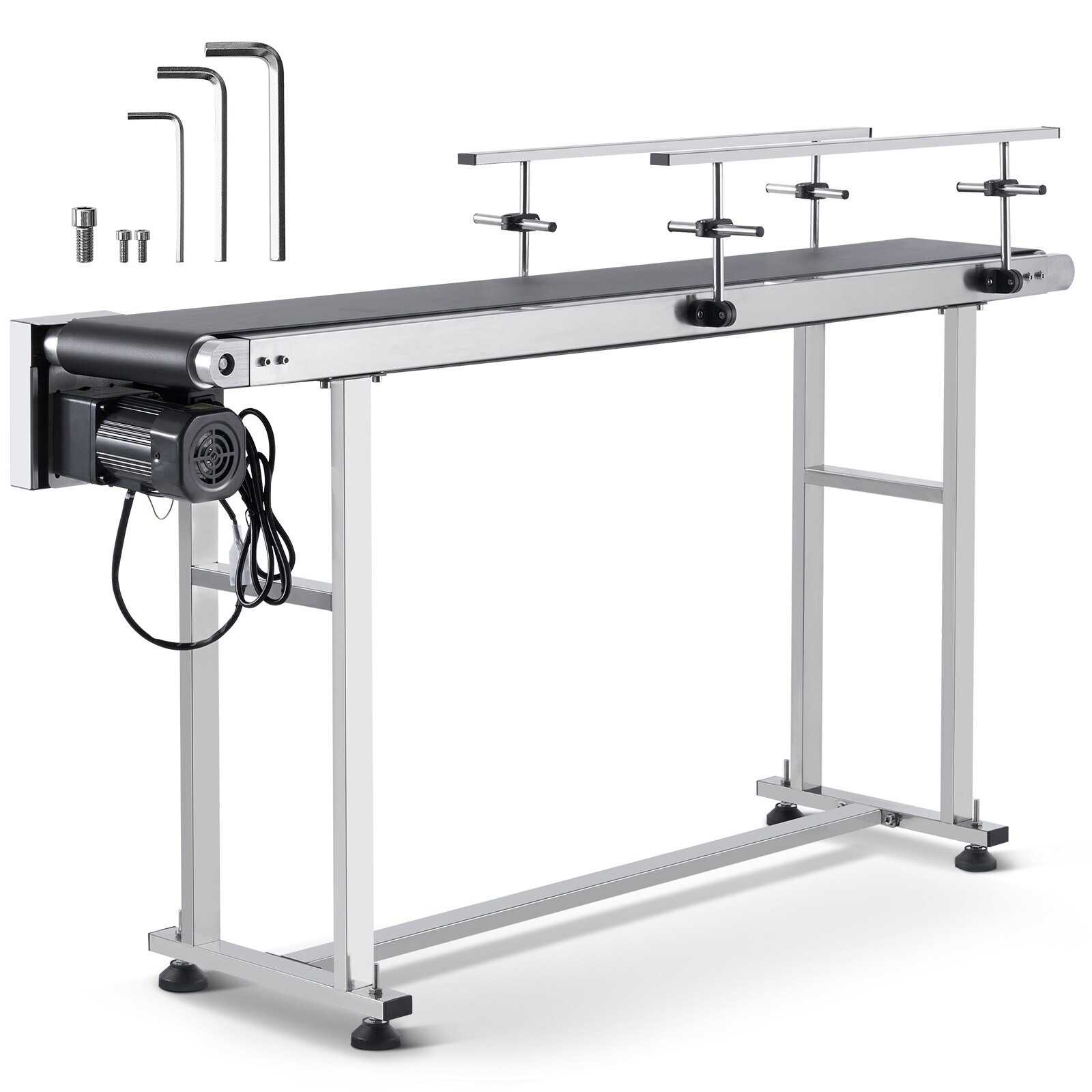 Mecale 59 x 7.8-in Stainless Steel Belt Conveyor 82-lb Capacity Bi ...