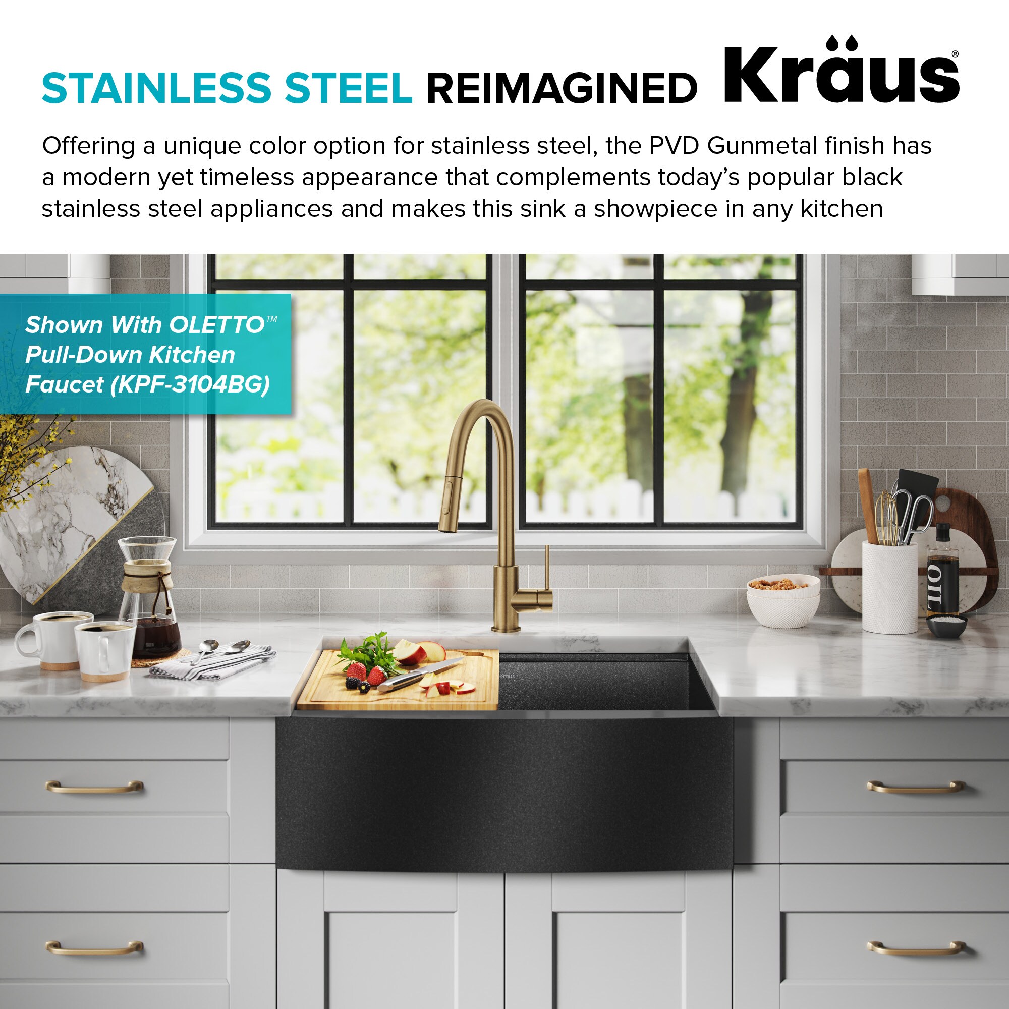 Kraus KWF210-27-PGM Kitchen-Sinks - View #7