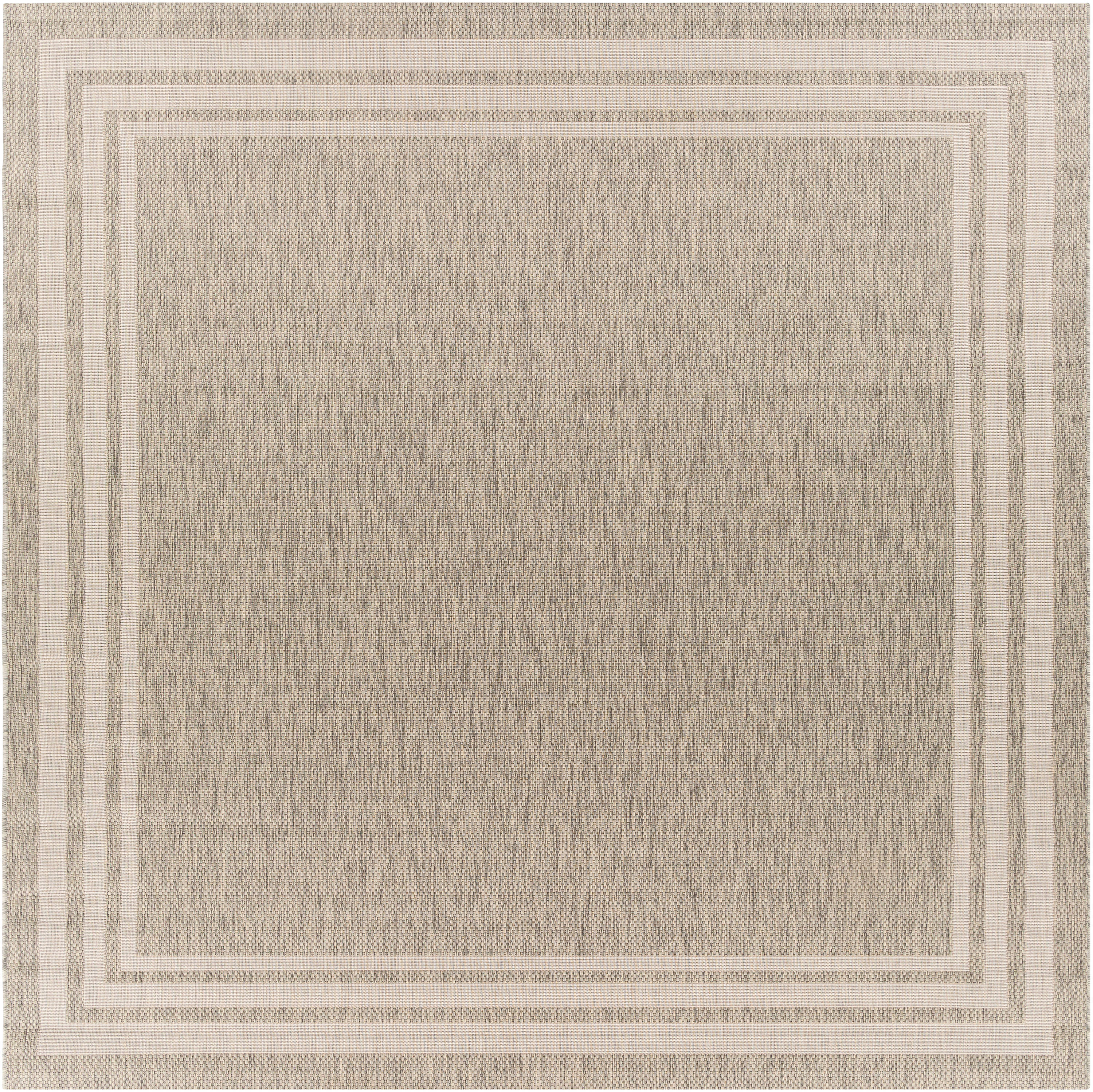 Livabliss EAG2366-710SQ Eagean 8 x 8 (ft) Polypropylene Light Grey Square Indoor/Outdoor Border Oriental Area rug
