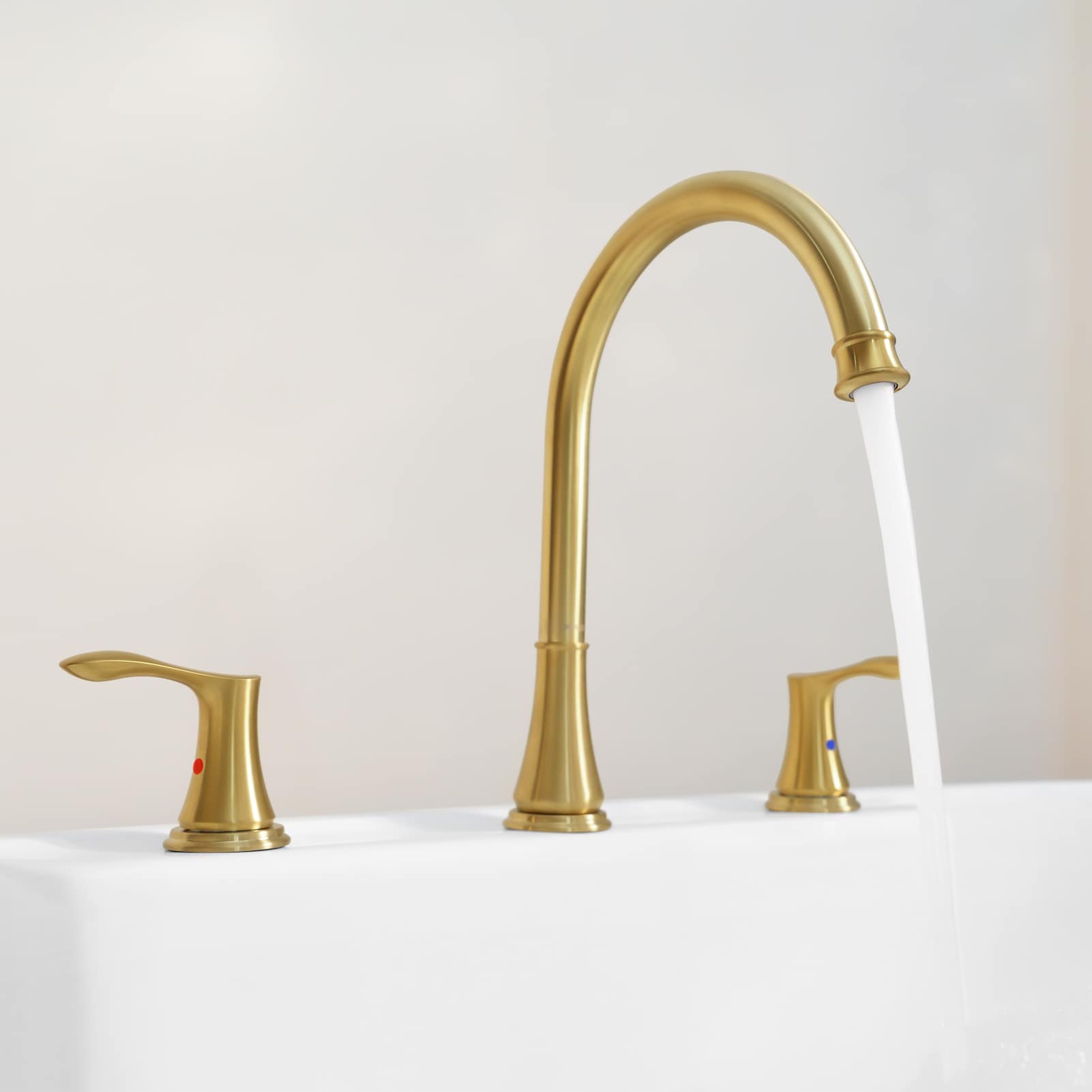 Demeter Brushed Gold High Arc 2-Handle Roman Tub Faucet